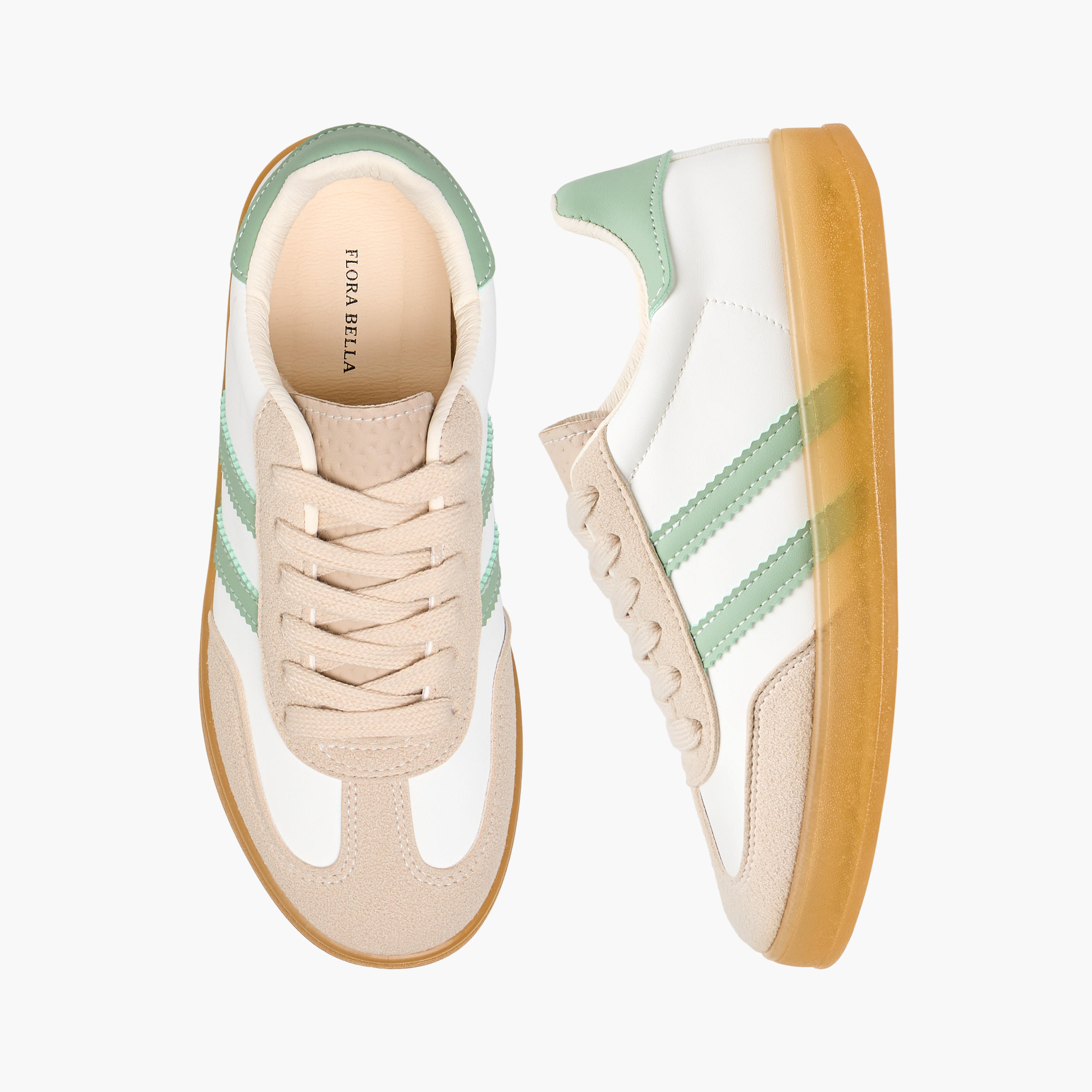 Flora Bella Panelled Sneakers with Lace-Up Closure-women-shoes-sneakers-image-1