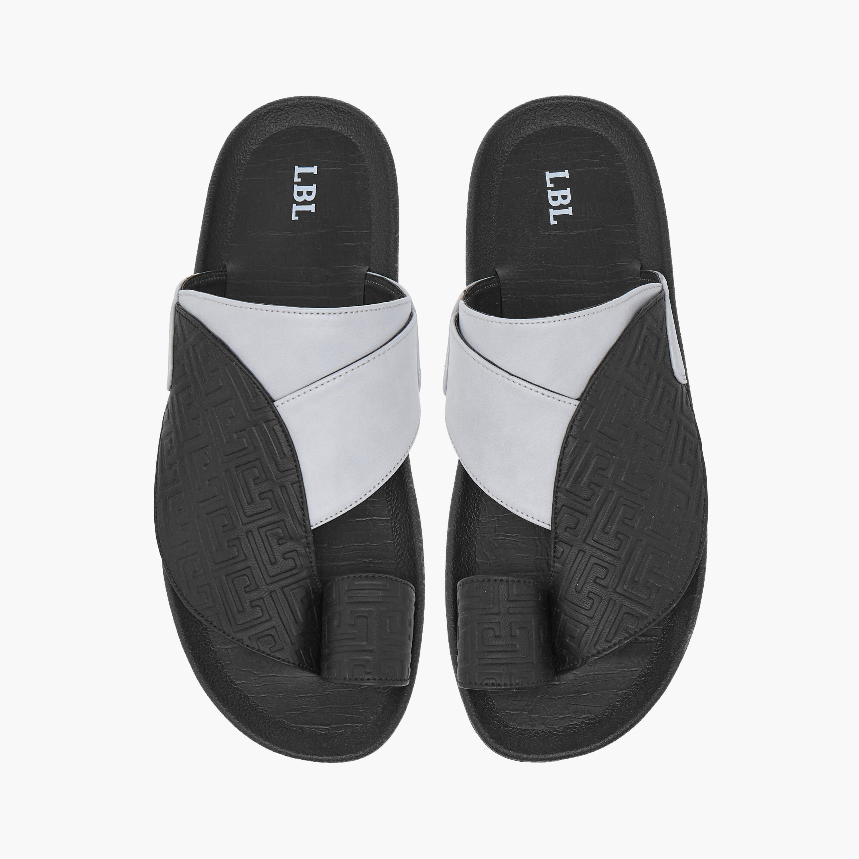 صندل عربي سهل الارتداء بارز الملمس بحلقة إصبع من إل بي إل من شو إكسبرس-men-shoes-sandals-image-1