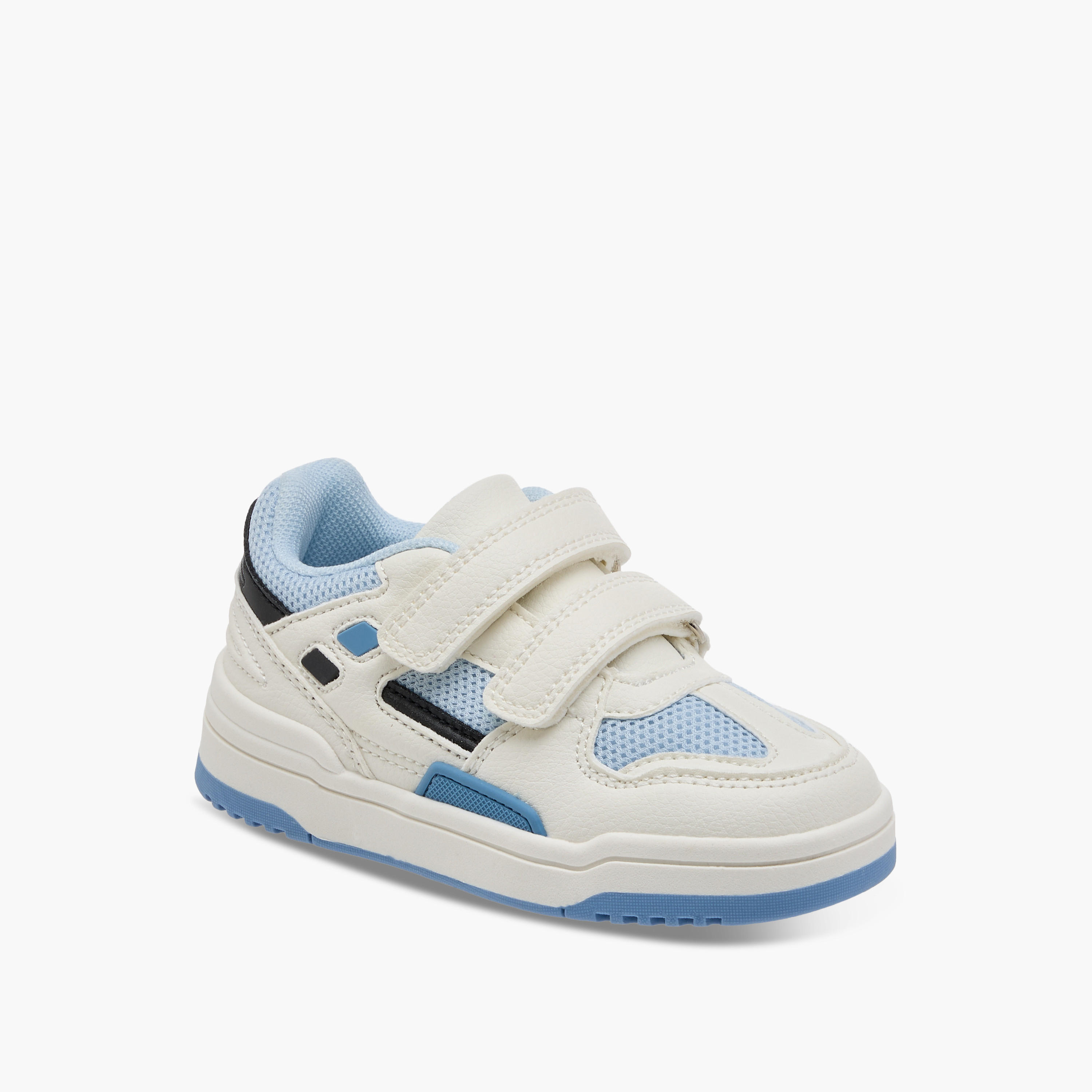 Juniors Kids Panelled Sneakers with Hook and Loop Closure-boys-shoes-sneakers-image-2