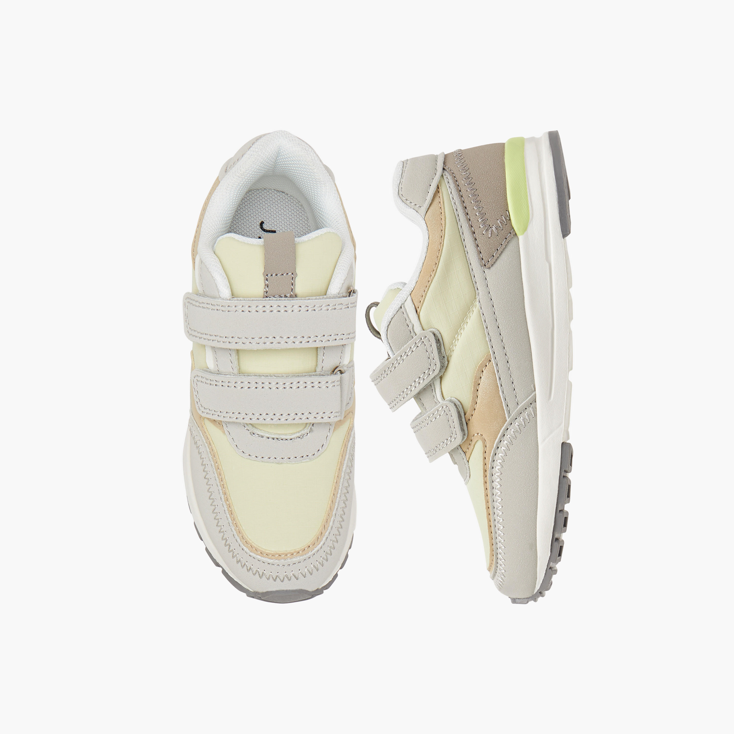 Juniors Colourblock Sneakers with Hook and Loop Closure-boys-shoes-sneakers-image-1