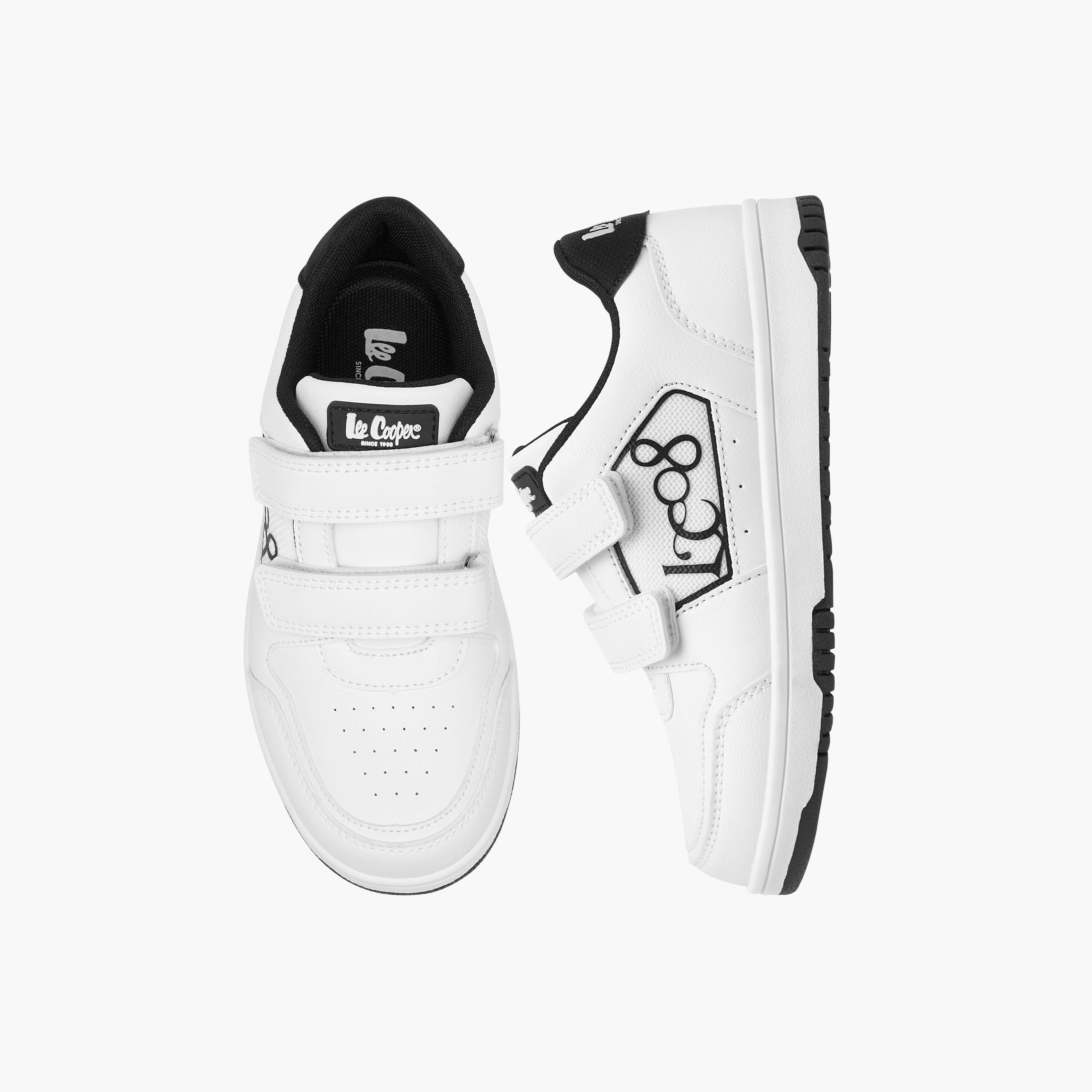 Lee Cooper Kids' Logo Applique Sneakers with Hook and Loop Closure-boys-shoes-sneakers-image-1