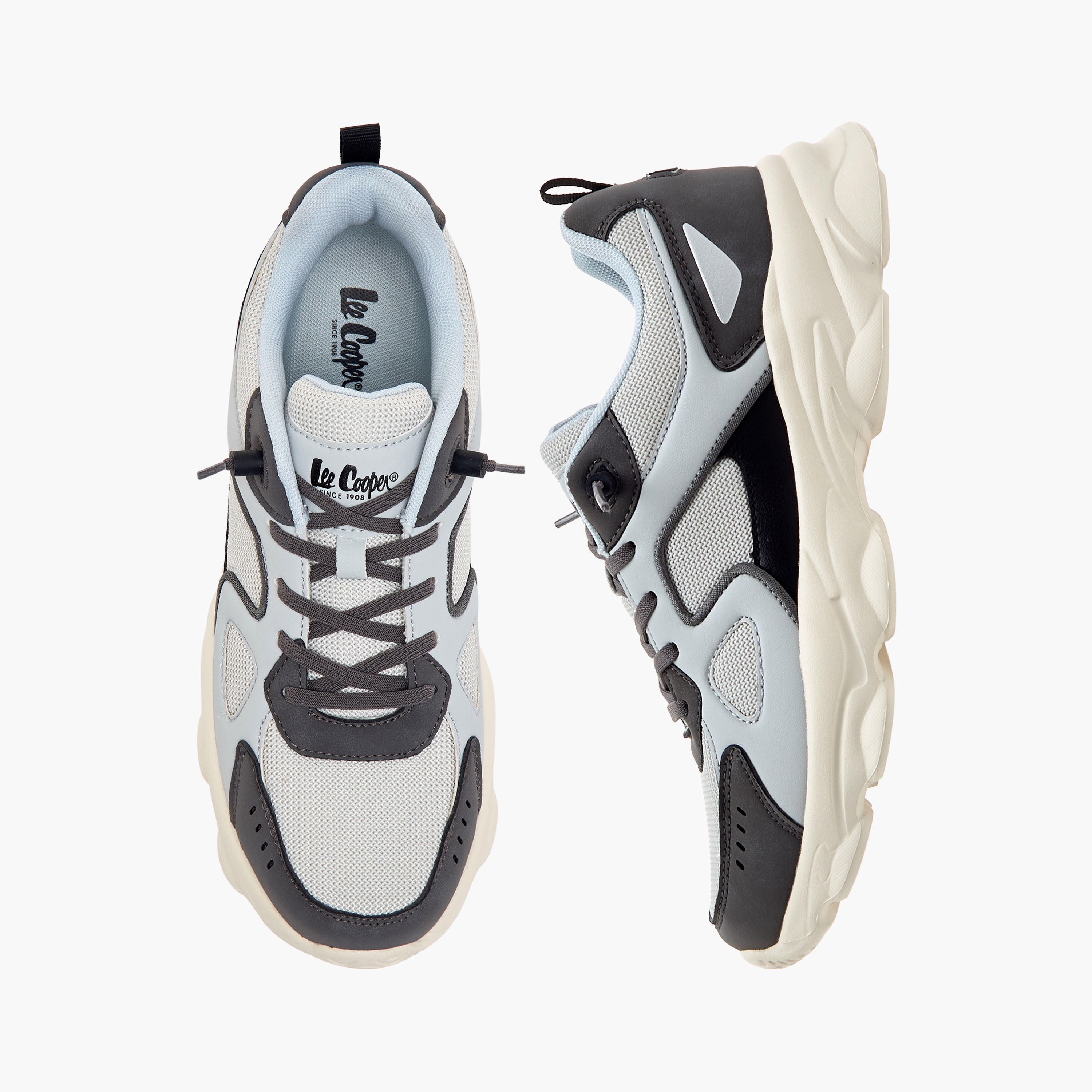 Lee Cooper Boy's Panelled Sneakers with Lace-Up Closure-boys-shoes-sneakers-image-1