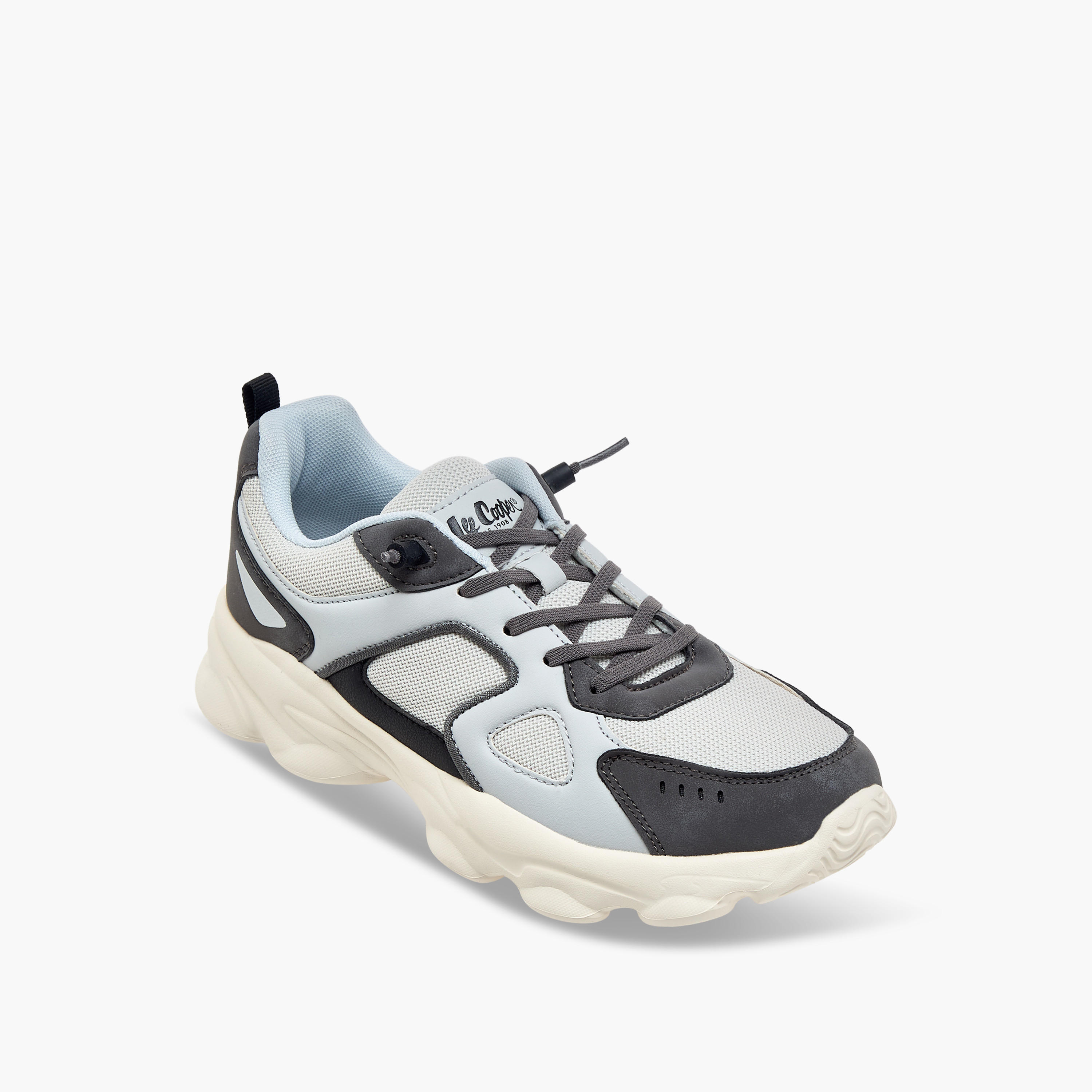 Lee Cooper Boy's Panelled Sneakers with Lace-Up Closure-boys-shoes-sneakers-image-2