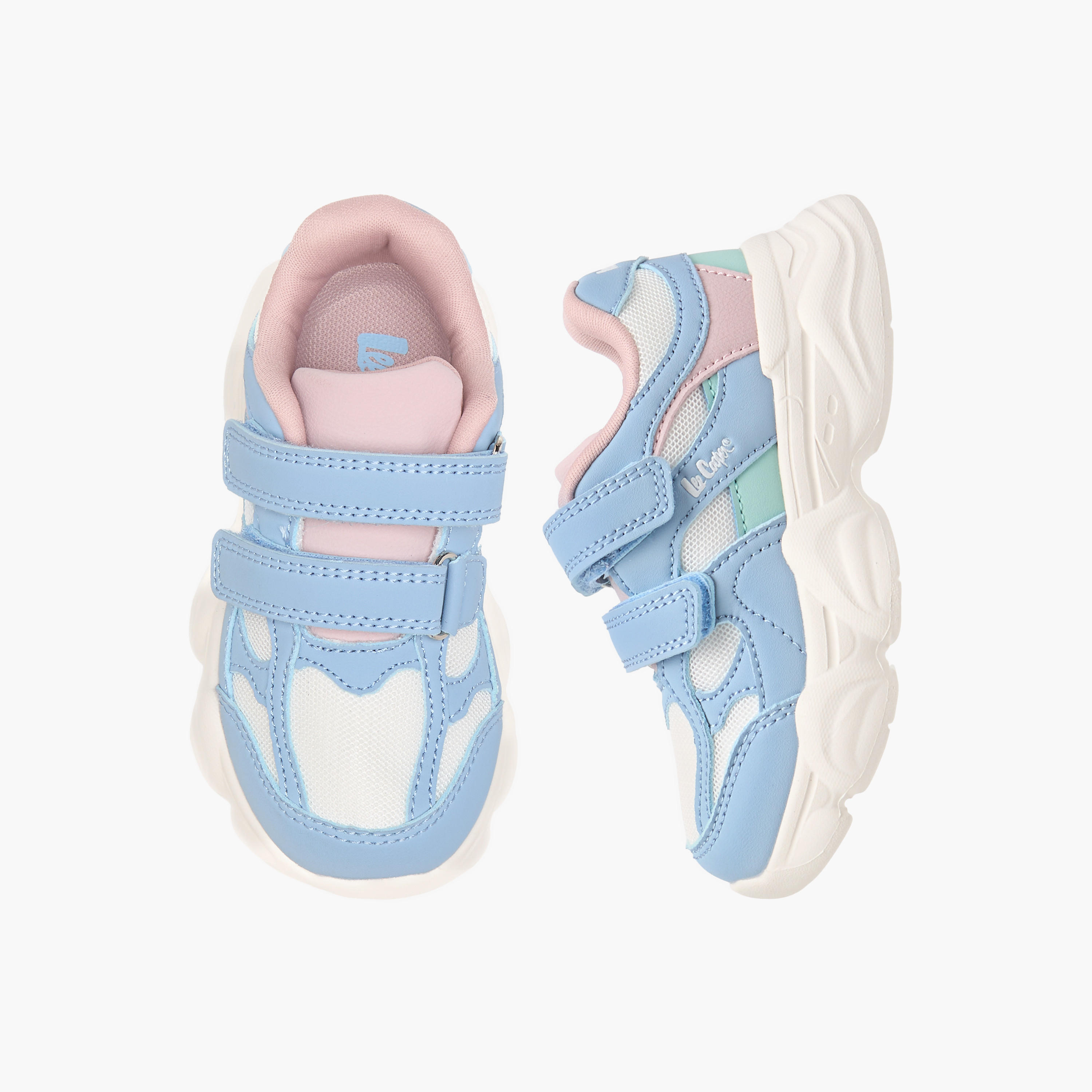 Lee Cooper Girls' Colourblock Sneakers with Hook and Loop Closure-girls-shoes-sneakers-image-1