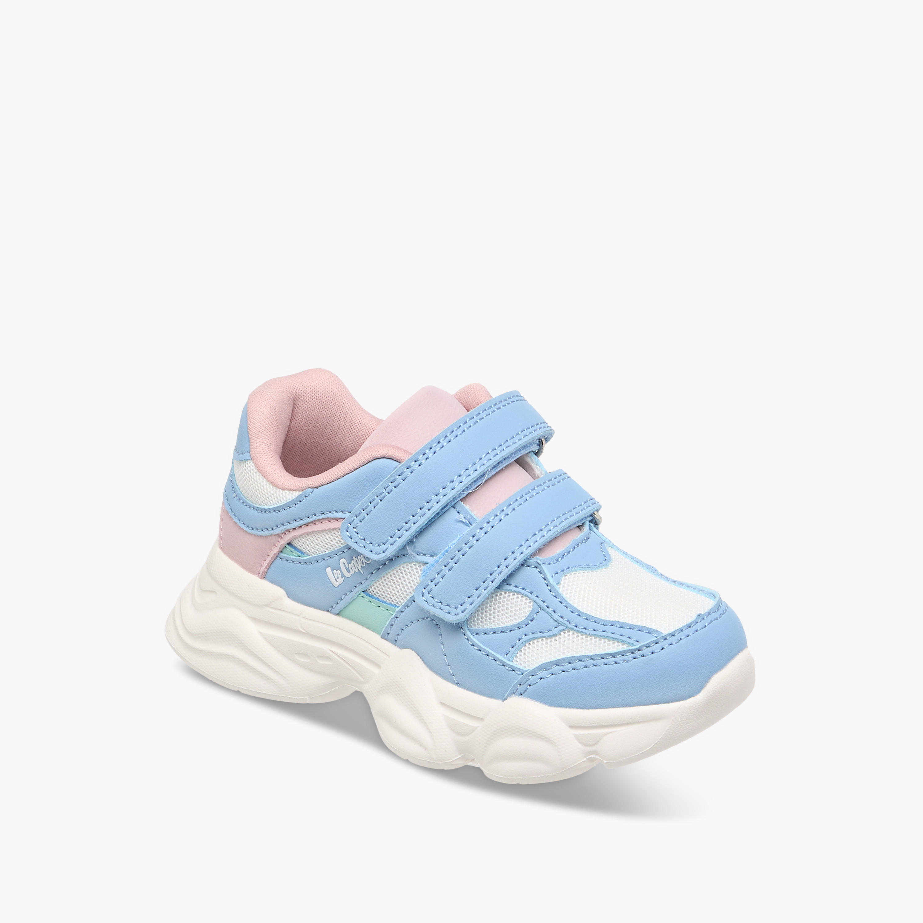 Lee Cooper Girls' Colourblock Sneakers with Hook and Loop Closure-girls-shoes-sneakers-image-2