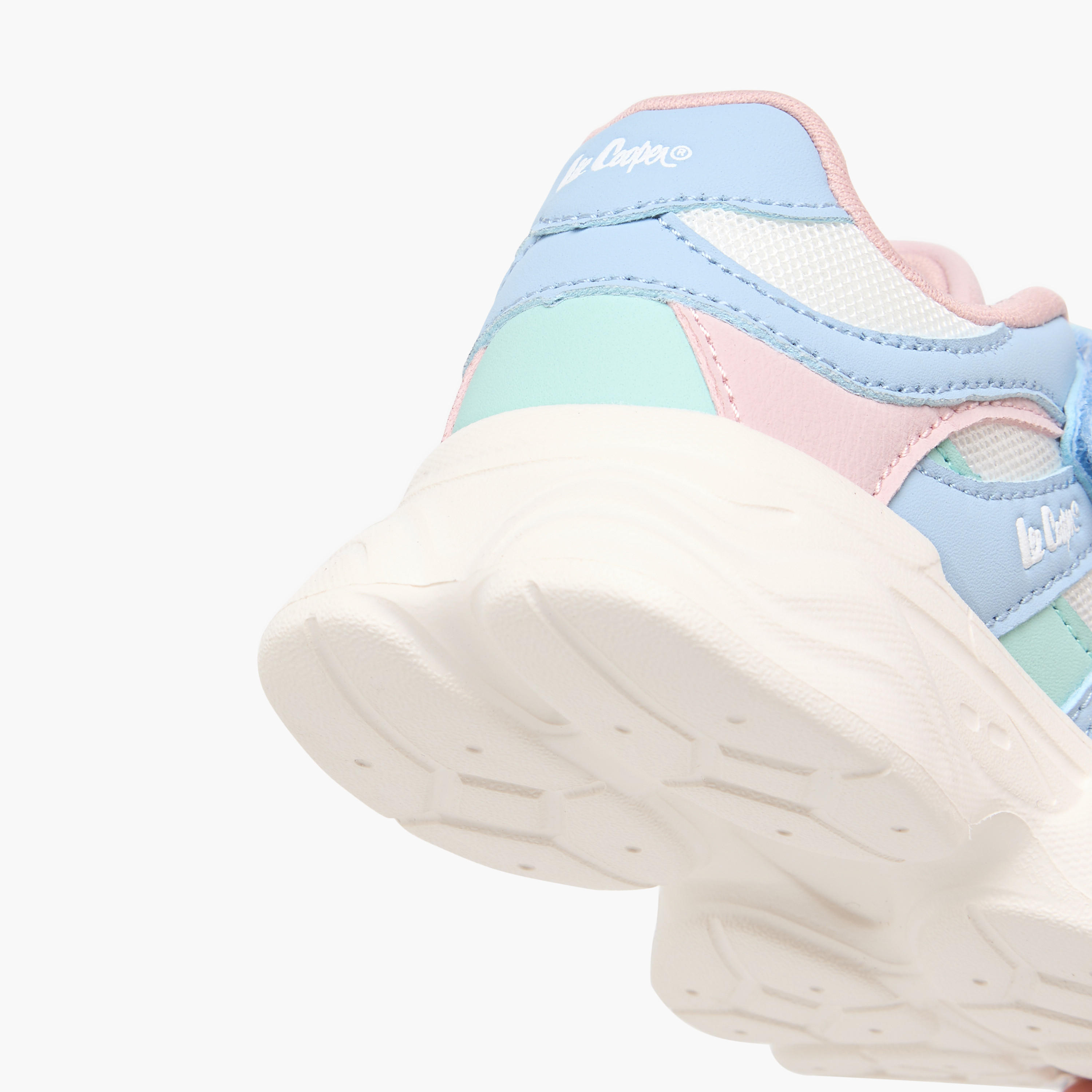 Lee Cooper Girls' Colourblock Sneakers with Hook and Loop Closure-girls-shoes-sneakers-image-5
