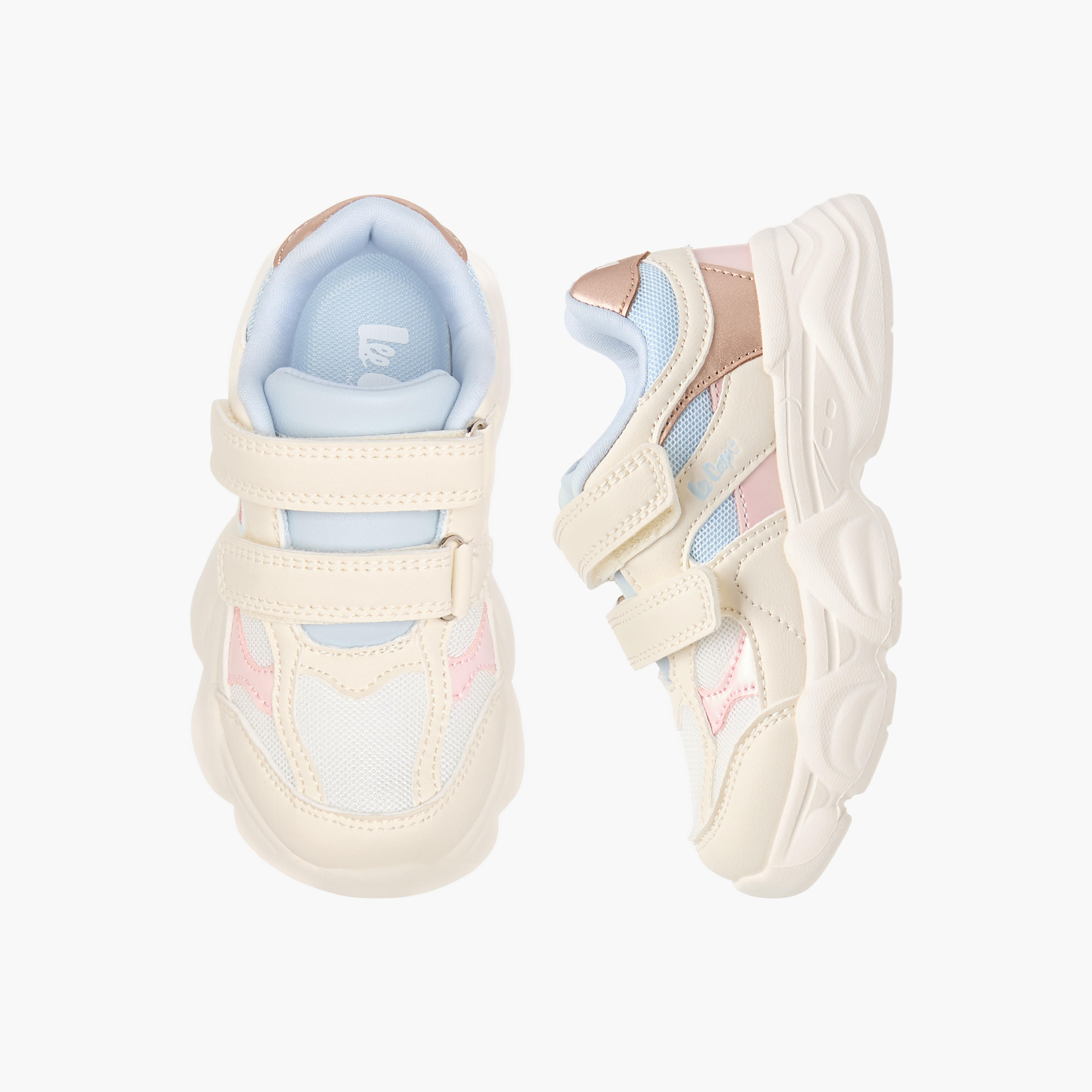 Lee Cooper Girls' Colourblock Sneakers with Hook and Loop Closure-girls-shoes-sneakers-image-1