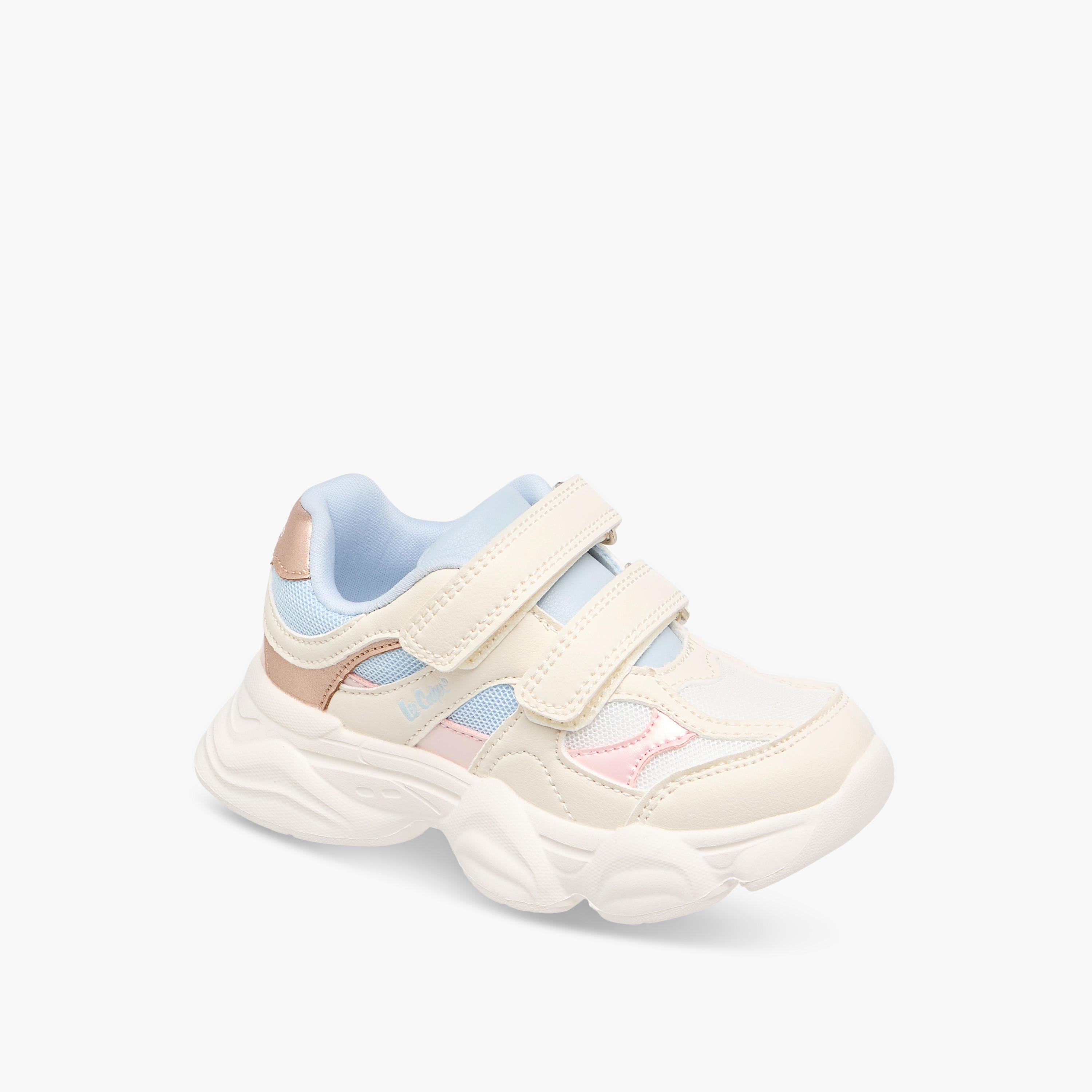 Lee Cooper Girls' Colourblock Sneakers with Hook and Loop Closure-girls-shoes-sneakers-image-2