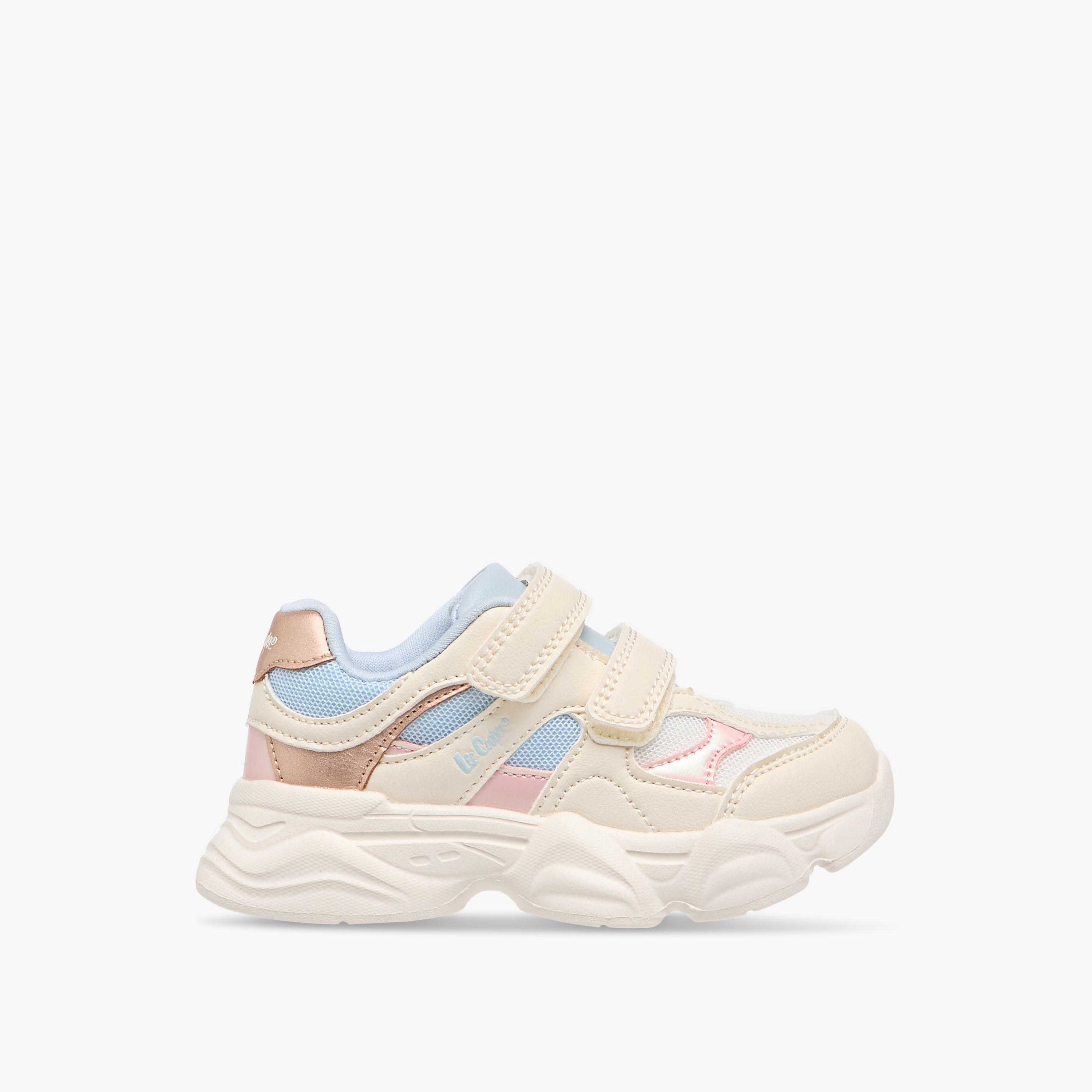 Lee Cooper Girls' Colourblock Sneakers with Hook and Loop Closure-girls-shoes-sneakers-image-3