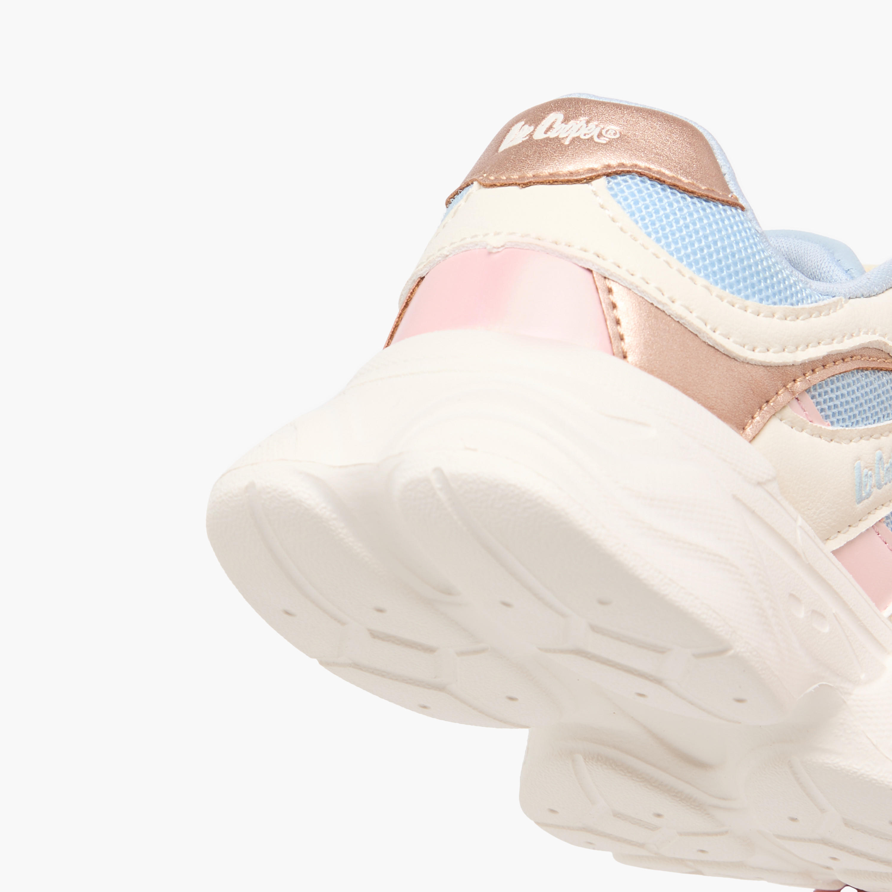 Lee Cooper Girls' Colourblock Sneakers with Hook and Loop Closure-girls-shoes-sneakers-image-5
