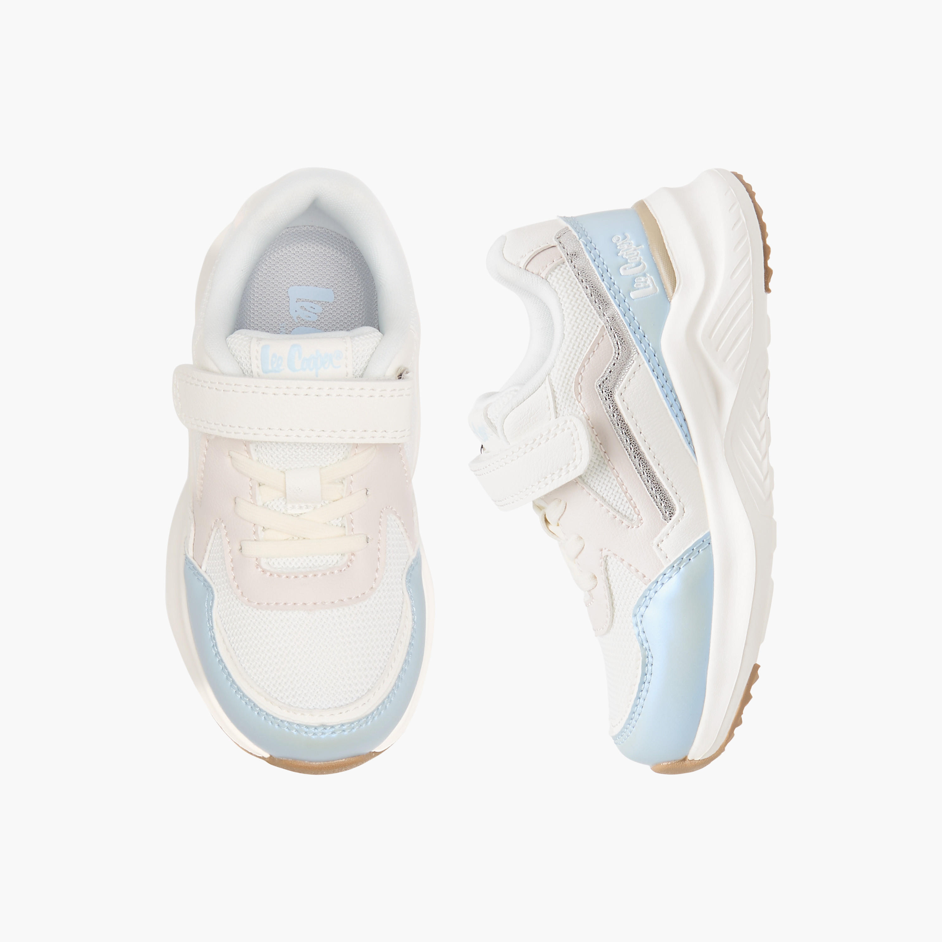 Lee Cooper Girls' Colourblock Sneakers with Hook and Loop Closure-girls-shoes-sneakers-image-1