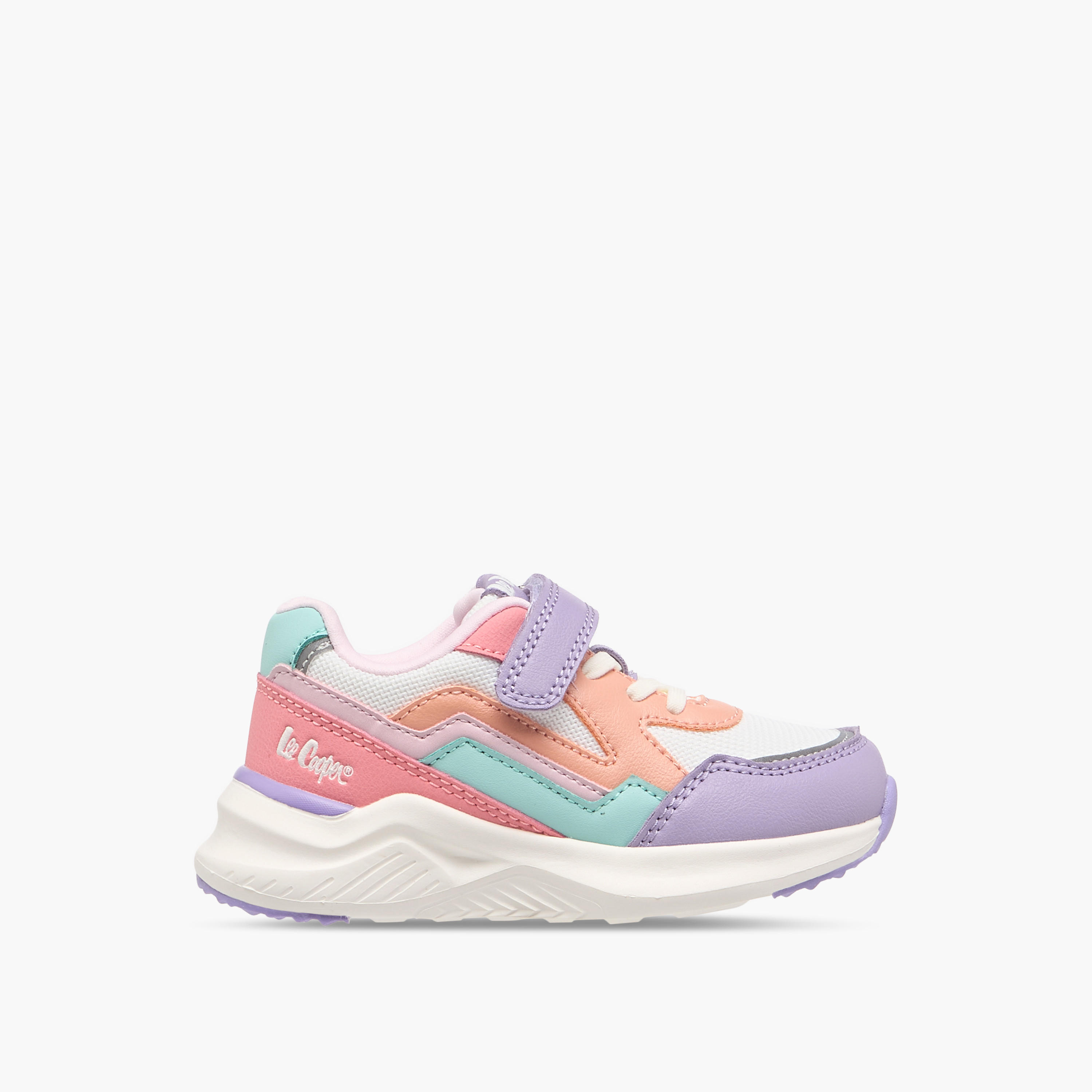 Lee Cooper Girls' Colourblock Sneakers with Hook and Loop Closure-girls-shoes-sneakers-image-3