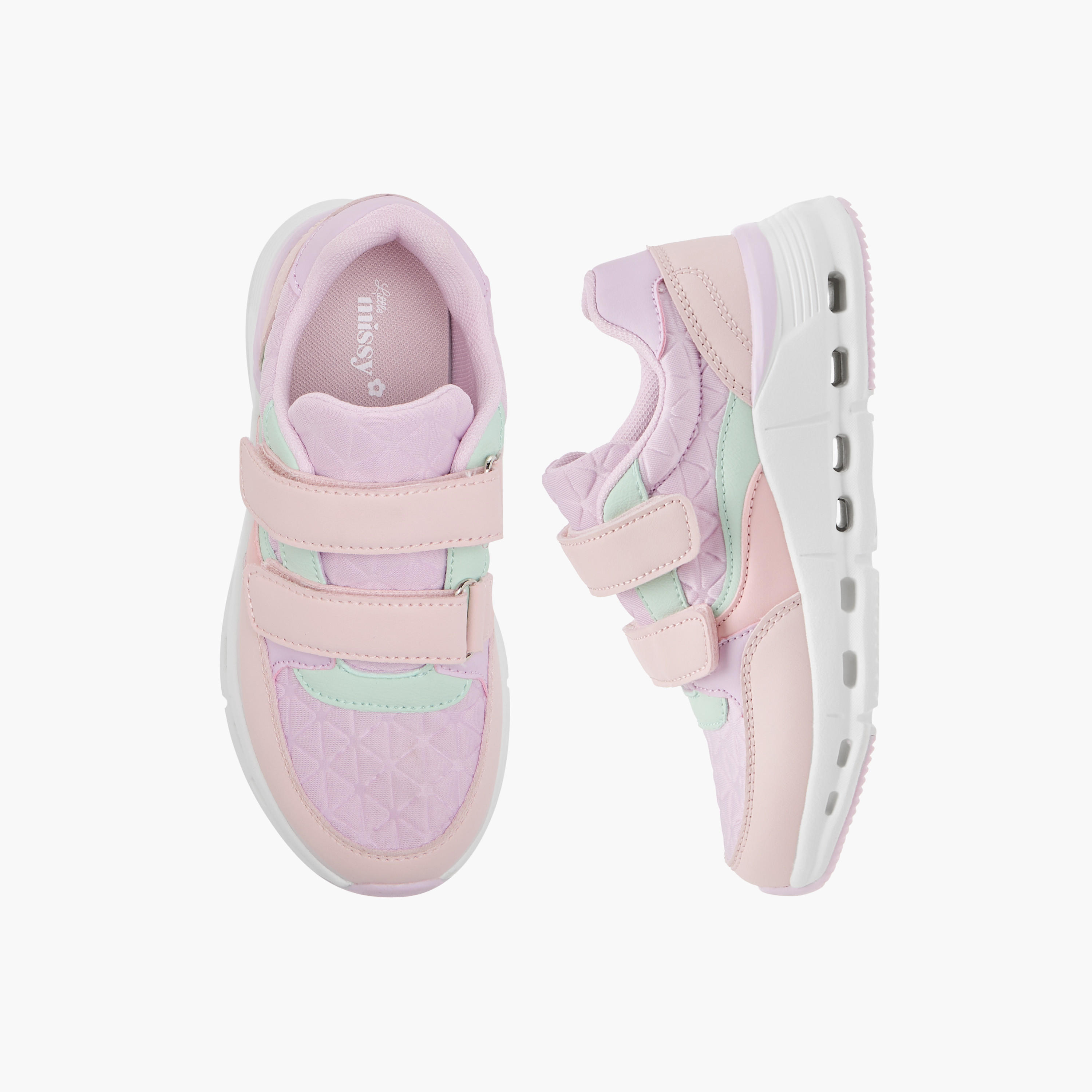 حذاء سنيكرز متعدد التصاميم بشريط إغلاق لاصق من ليتل ميسي-girls-shoes-sneakers-image-1