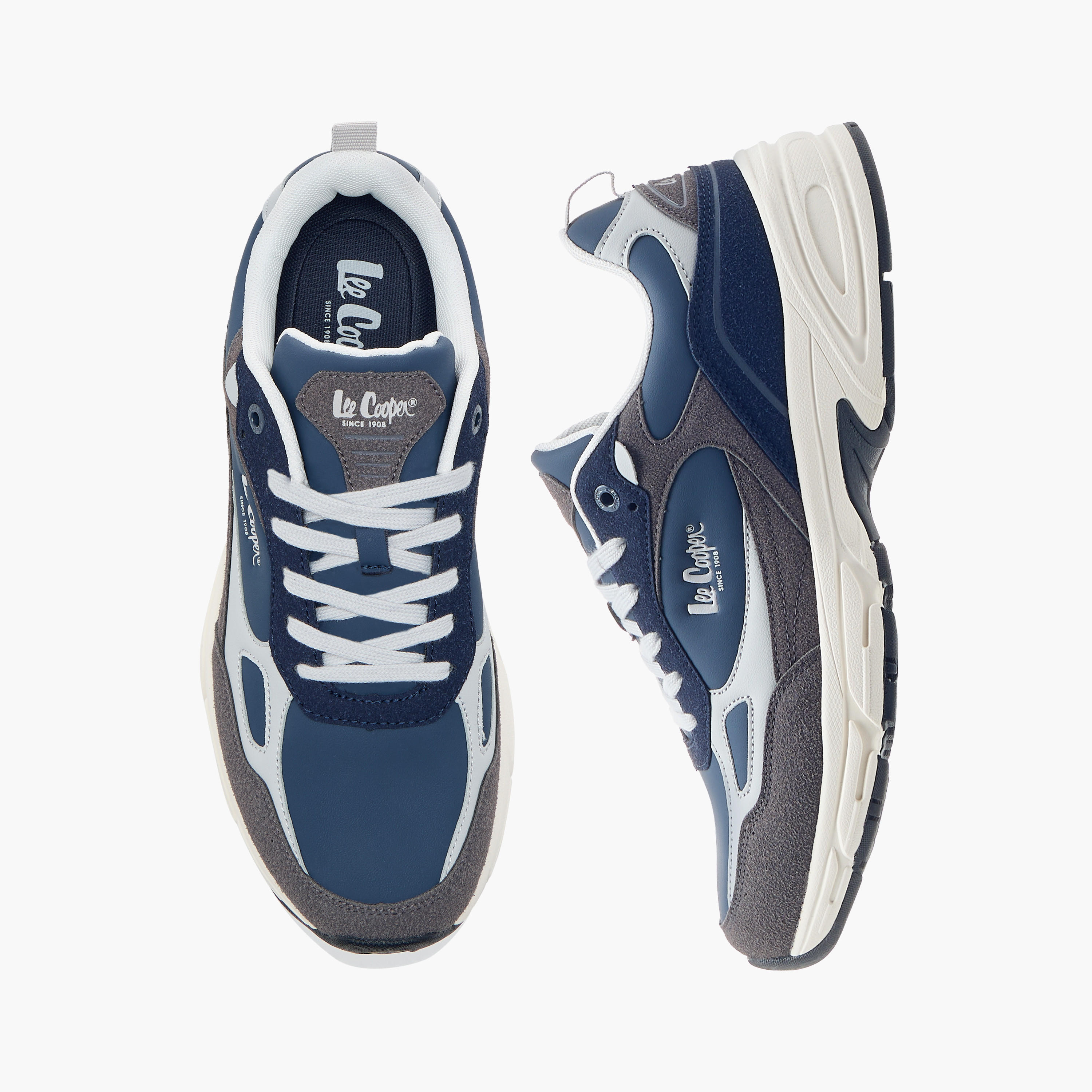 Lee Cooper Men's Panelled Lace-Up Sneakers-men-shoes-sneakers-image-1