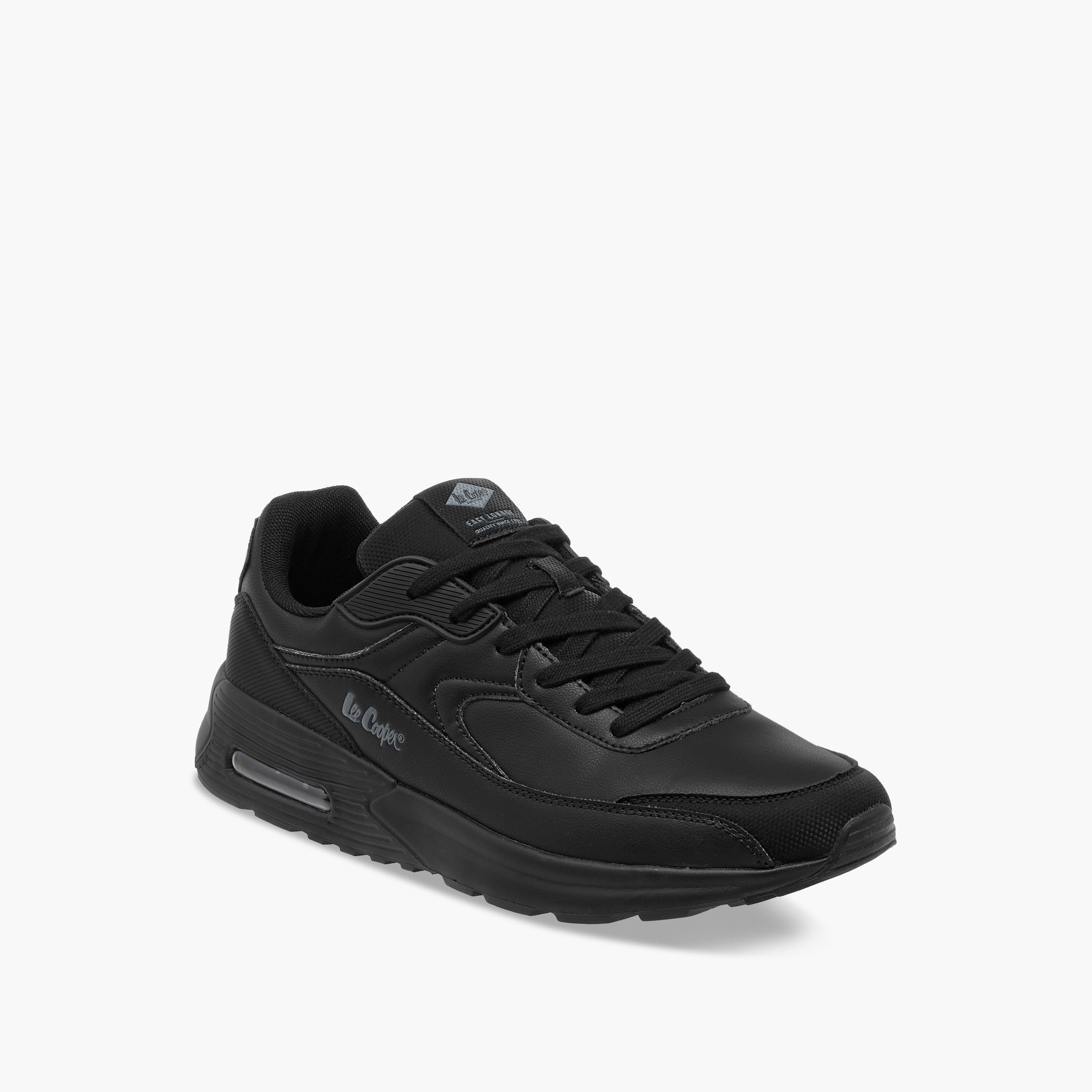 Lee Cooper Men's Logo Detail Sneakers with Lace-Up Closure-men-shoes-sneakers-image-2