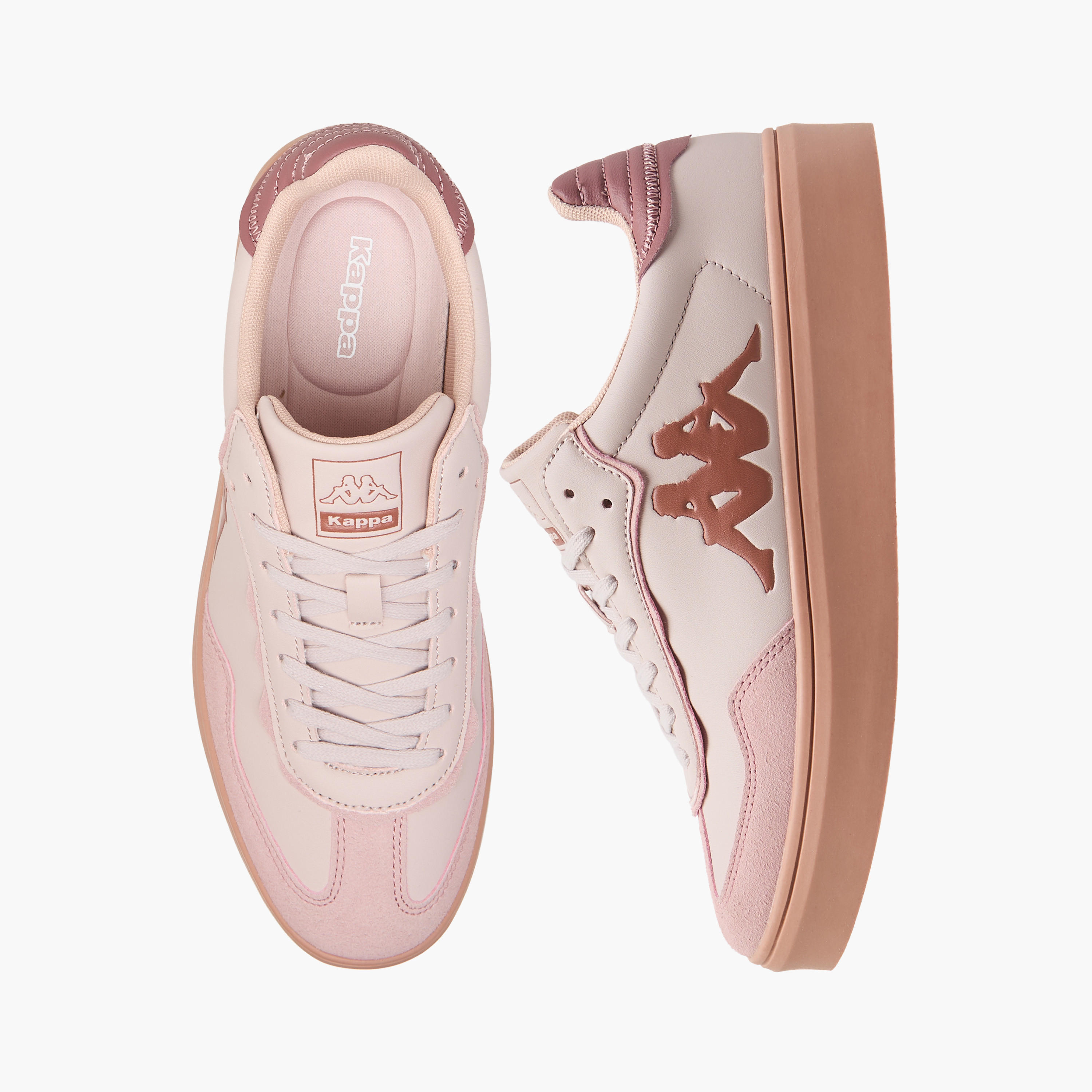 Kappa Women's Logo Embossed Sneakers with Lace-Up Closure-women-shoes-sneakers-image-1