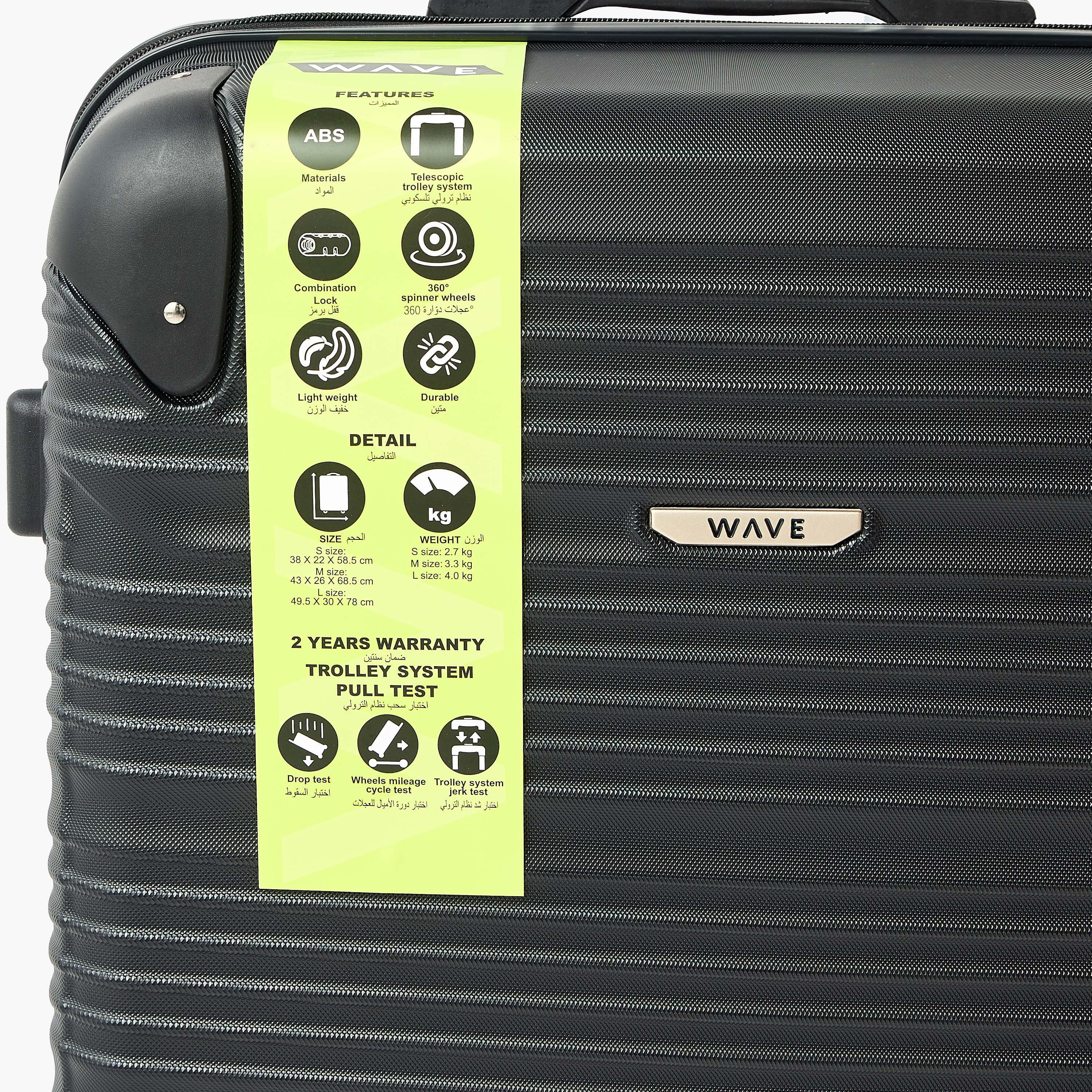 WAVE Textured Hardcase Luggage Trolley with Retractable Handle - 28 inches Check-In Bag-travel-luggagesandbags-luggage-image-7