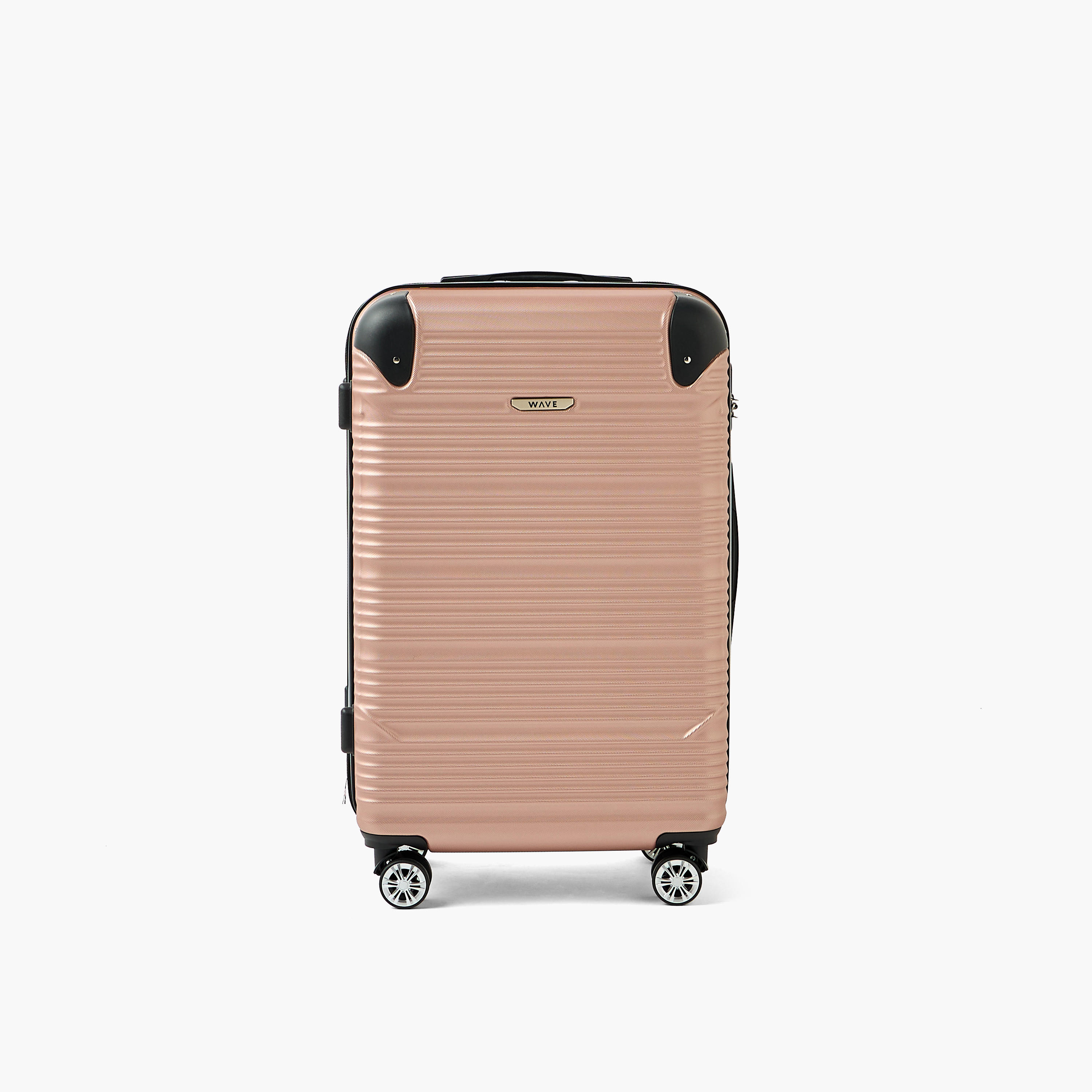 WAVE Textured Hardcase Luggage Trolley with Retractable Handle - 28 inches Check-In Bag-travel-luggagesandbags-luggage-image-2