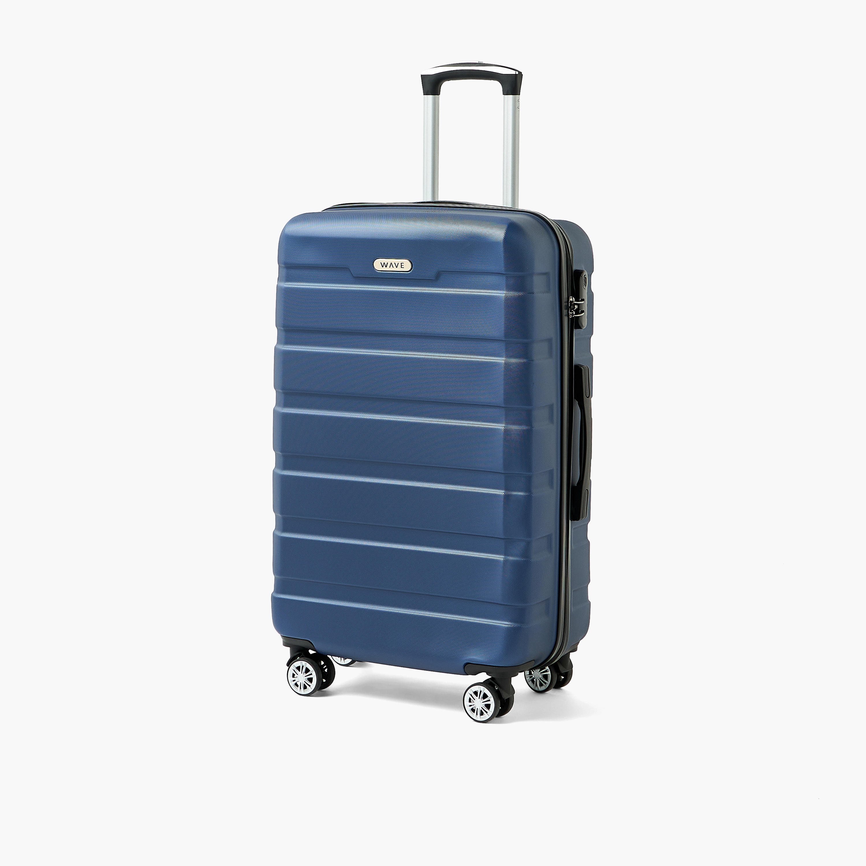 WAVE Textured Hardcase Luggage Trolley with Retractable Handle - 24 inches Check-In Bag-travel-luggagesandbags-luggage-image-1