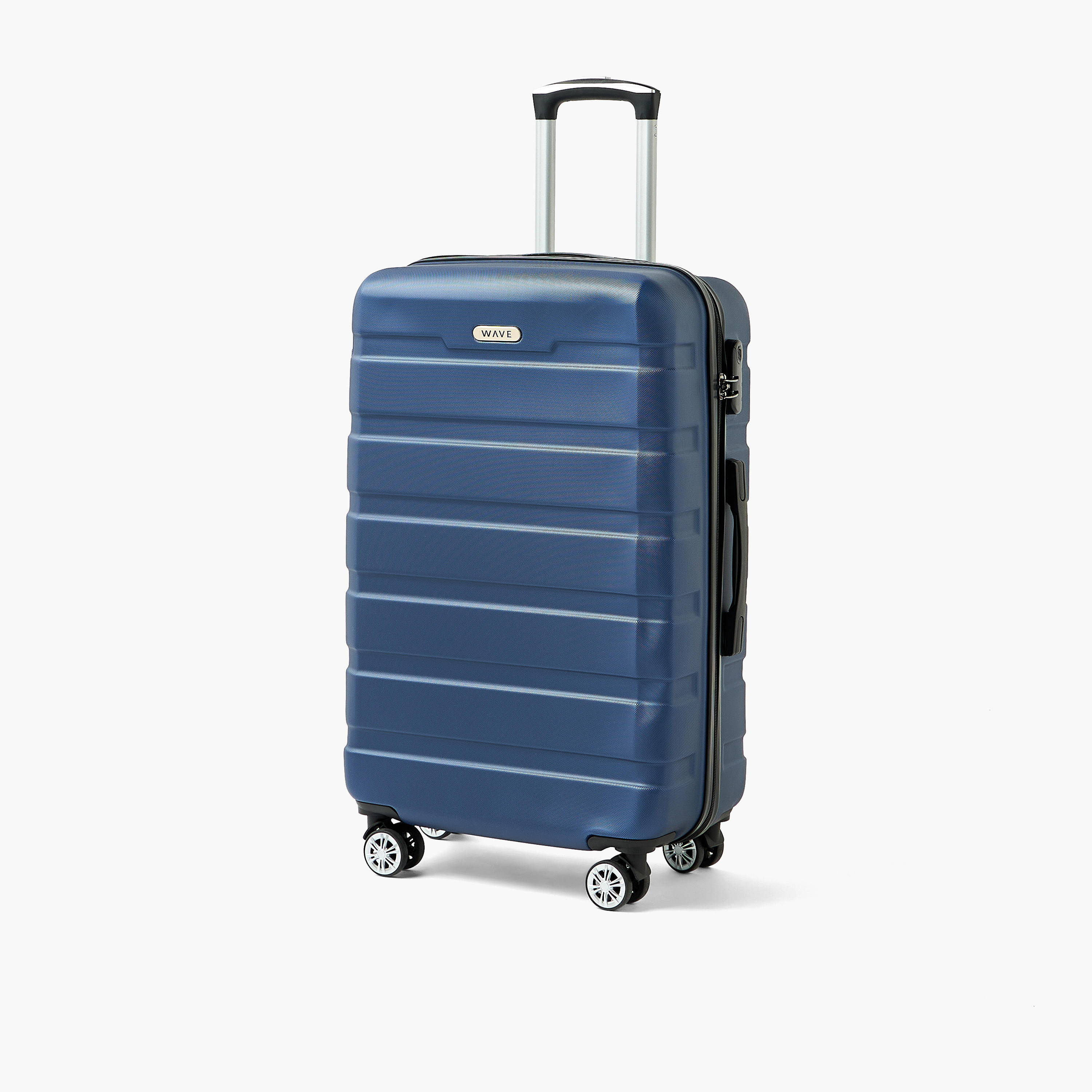 WAVE Textured Hardcase Luggage Trolley with Retractable Handle - 24 inches Check-In Bag-travel-luggagesandbags-luggage-image-10