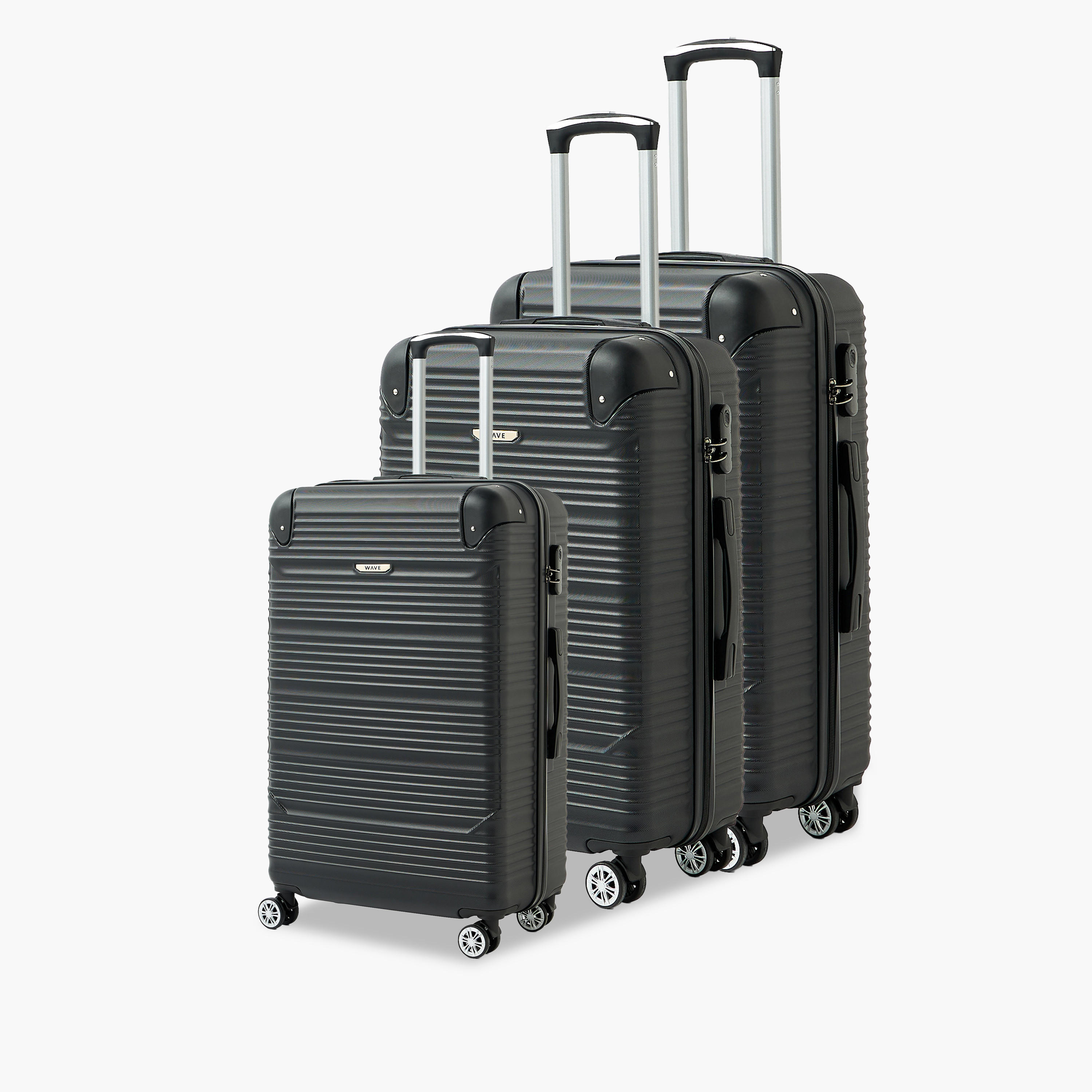 WAVE Textured Hardcase Luggage Trolley with Retractable Handle - 24 inches Check-In Bag-travel-luggagesandbags-luggage-image-12