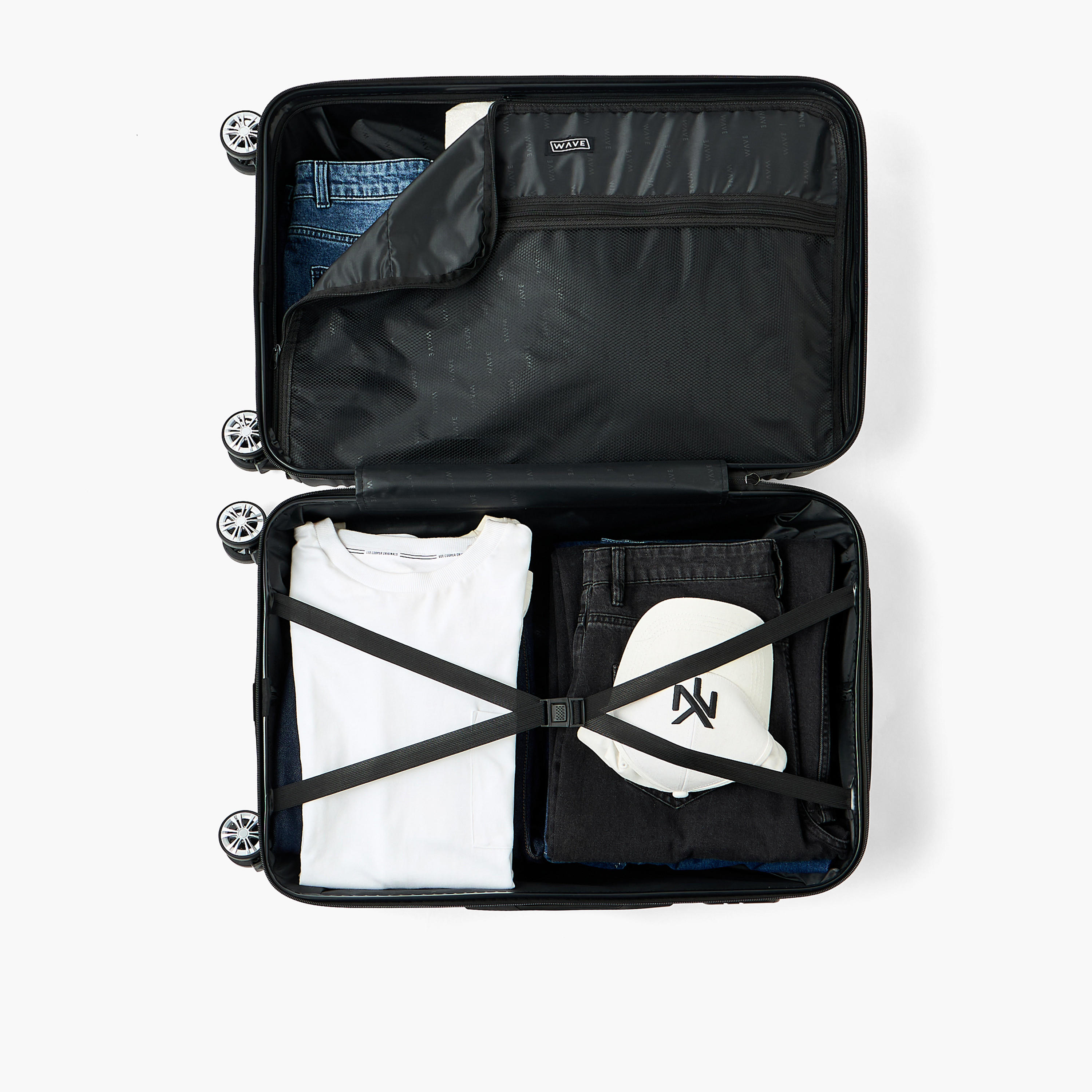 WAVE Textured Hardcase Luggage Trolley with Retractable Handle - 24 inches Check-In Bag-travel-luggagesandbags-luggage-image-9