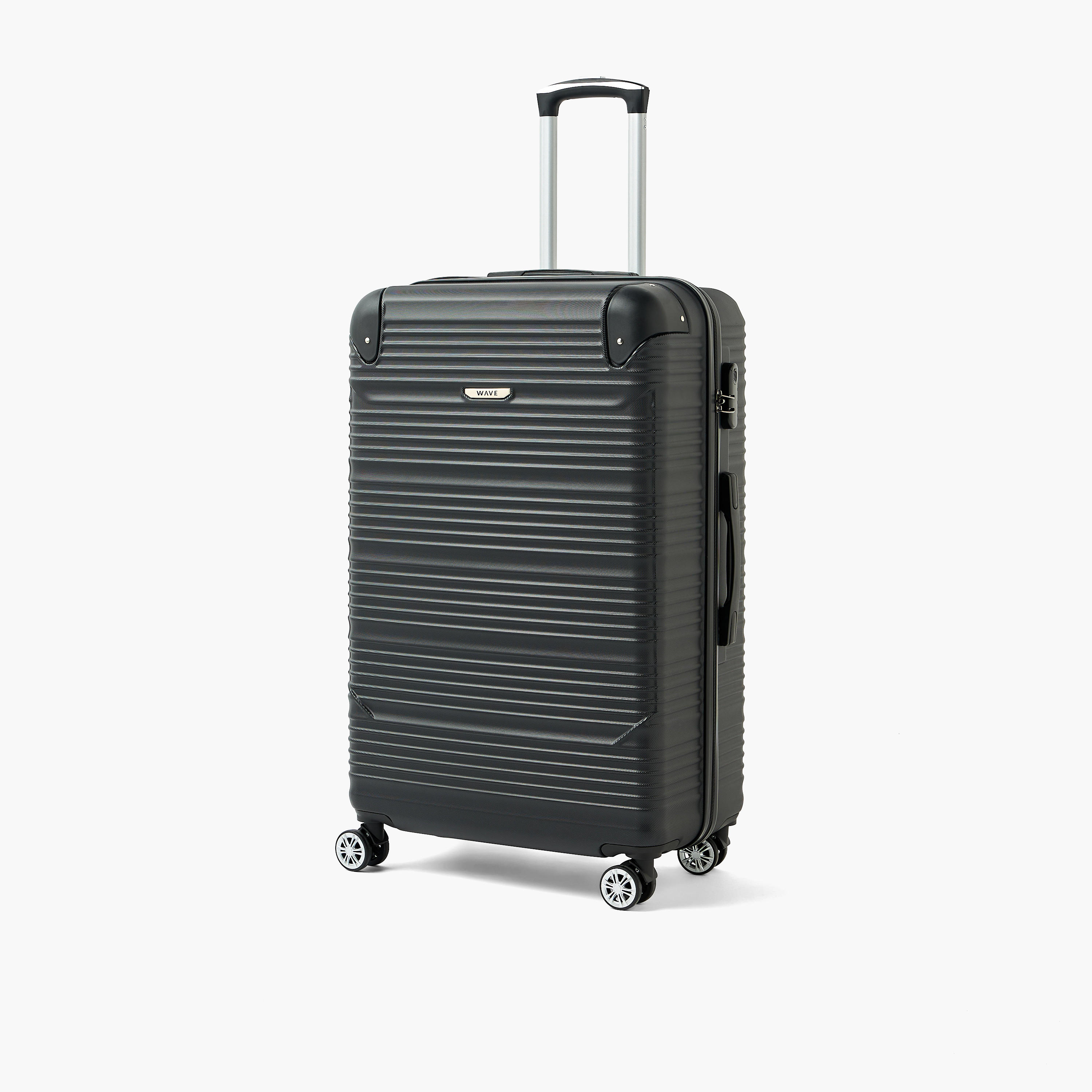 WAVE Textured Hardcase Luggage Trolley with Retractable Handle - 24 inches Check-In Bag-travel-luggagesandbags-luggage-image-10