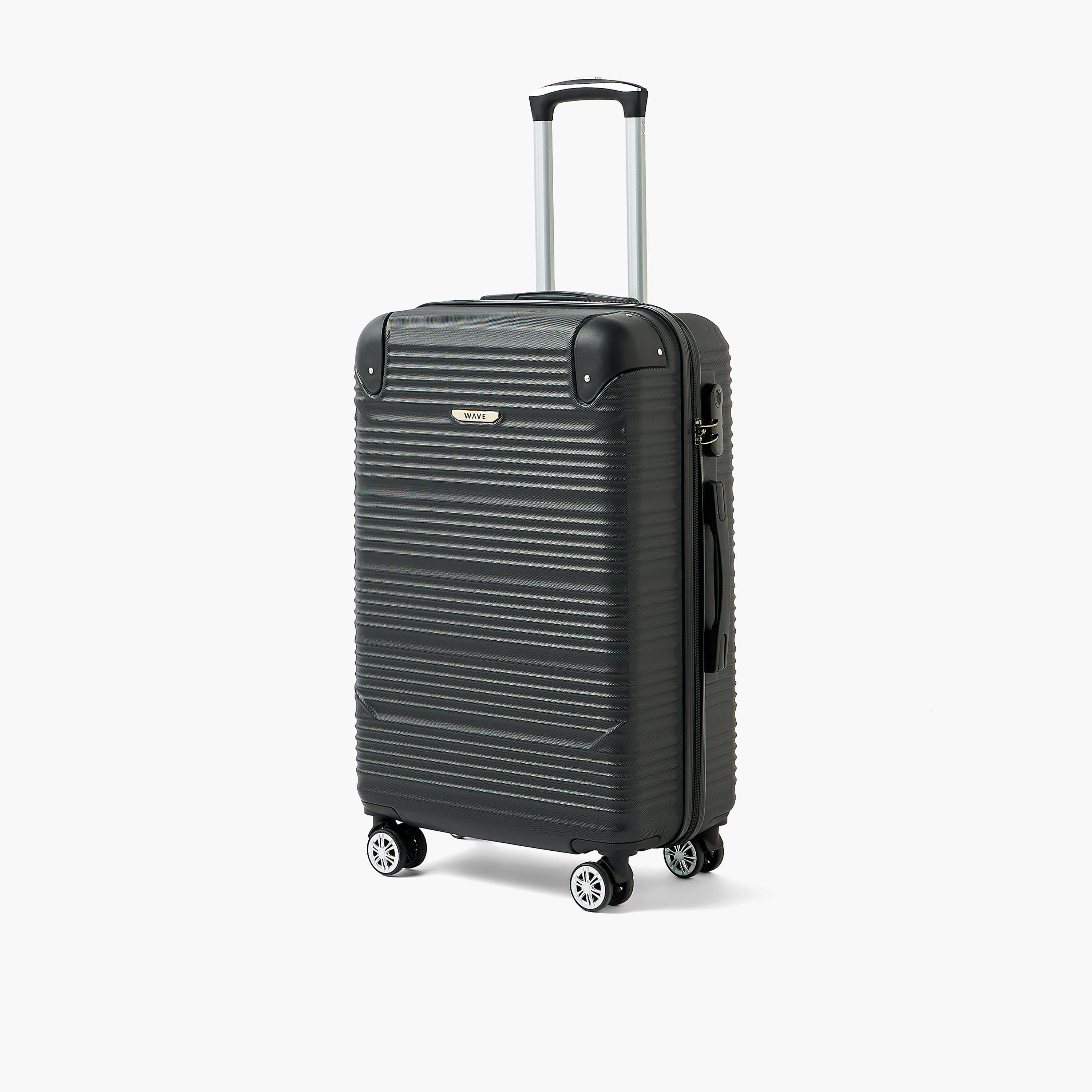 WAVE Textured Hardcase Luggage Trolley with Retractable Handle - 24 inches Check-In Bag-travel-luggagesandbags-luggage-image-11