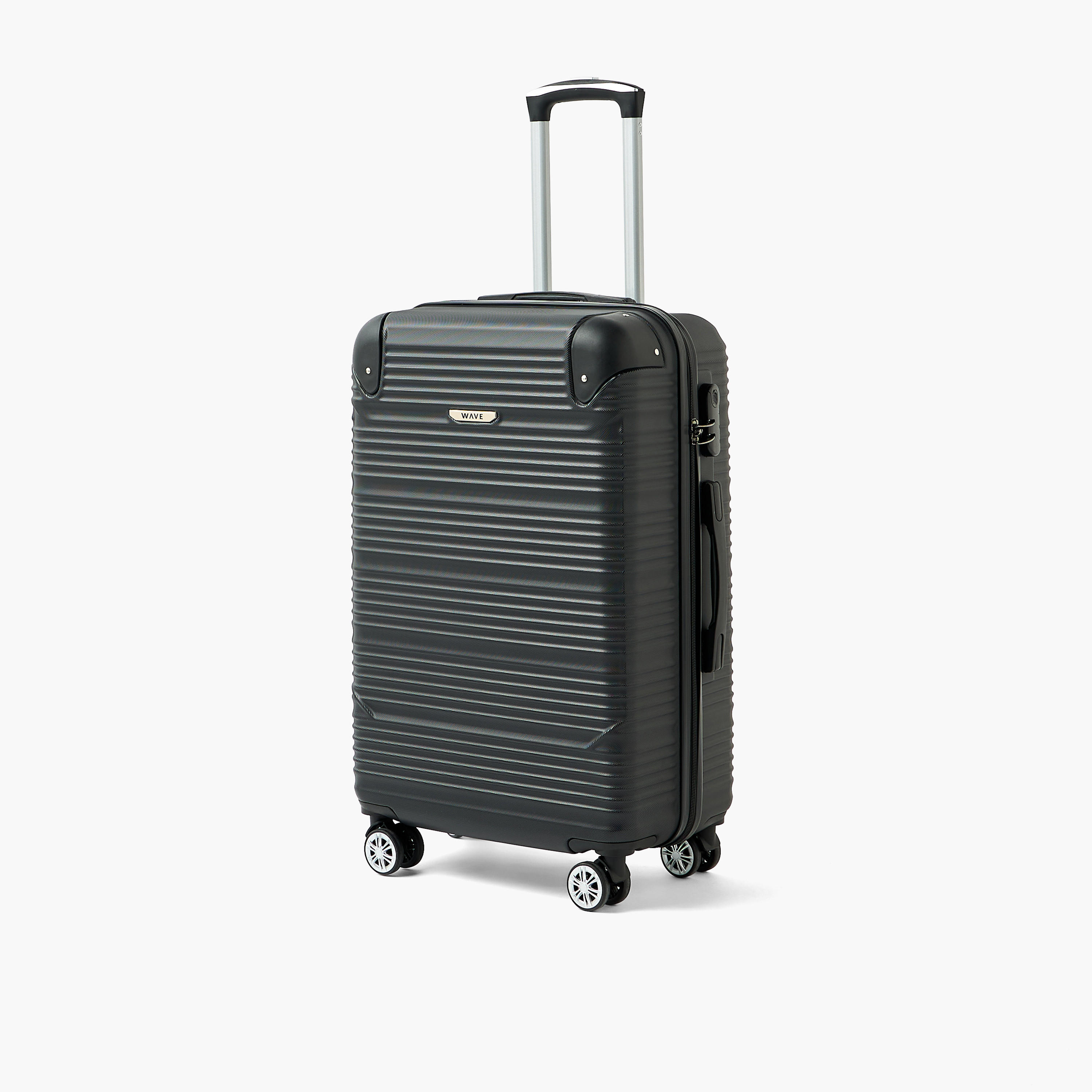 WAVE Textured Hardcase Luggage Trolley with Retractable Handle - 24 inches Check-In Bag-travel-luggagesandbags-luggage-image-1