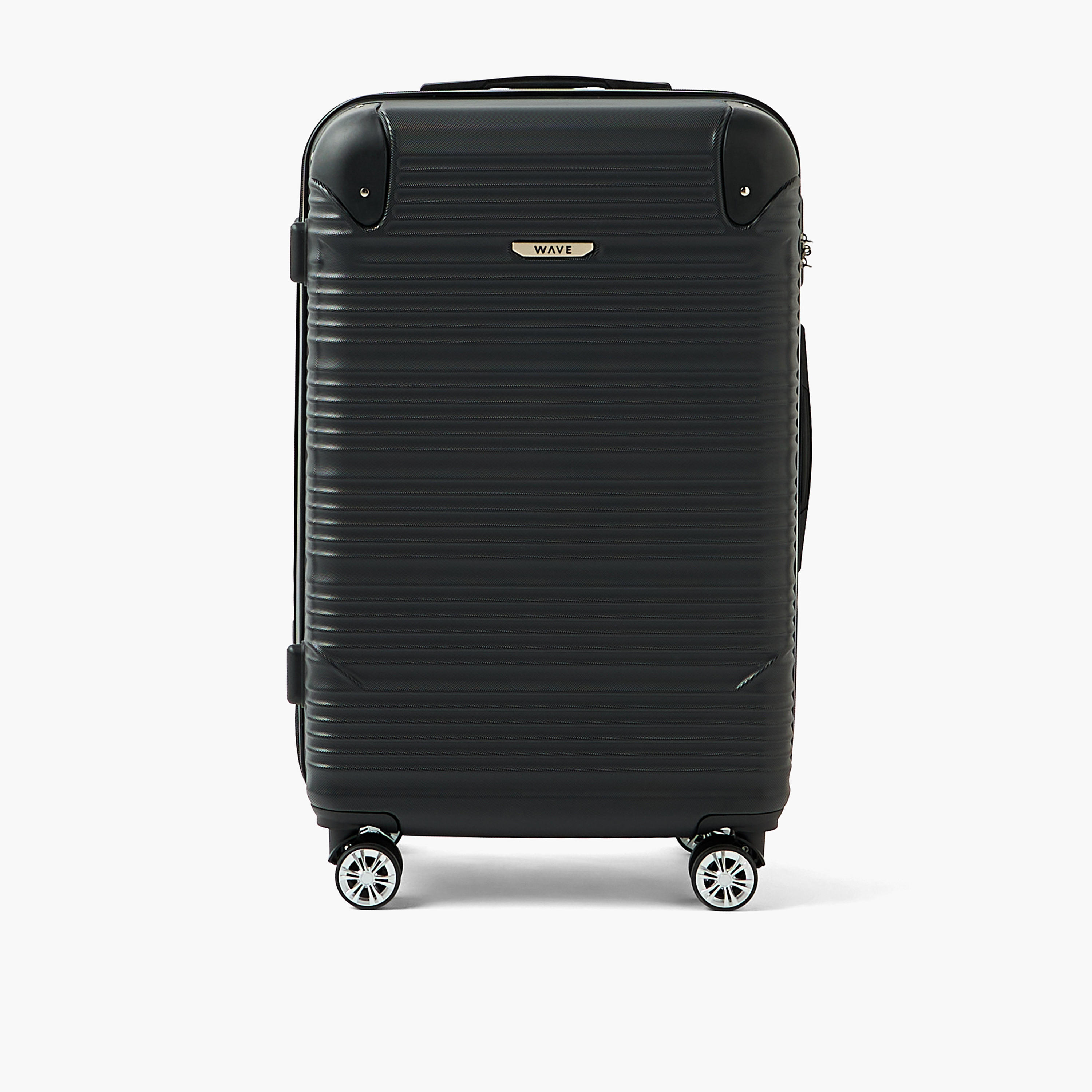 WAVE Textured Hardcase Luggage Trolley with Retractable Handle - 24 inches Check-In Bag-travel-luggagesandbags-luggage-image-2