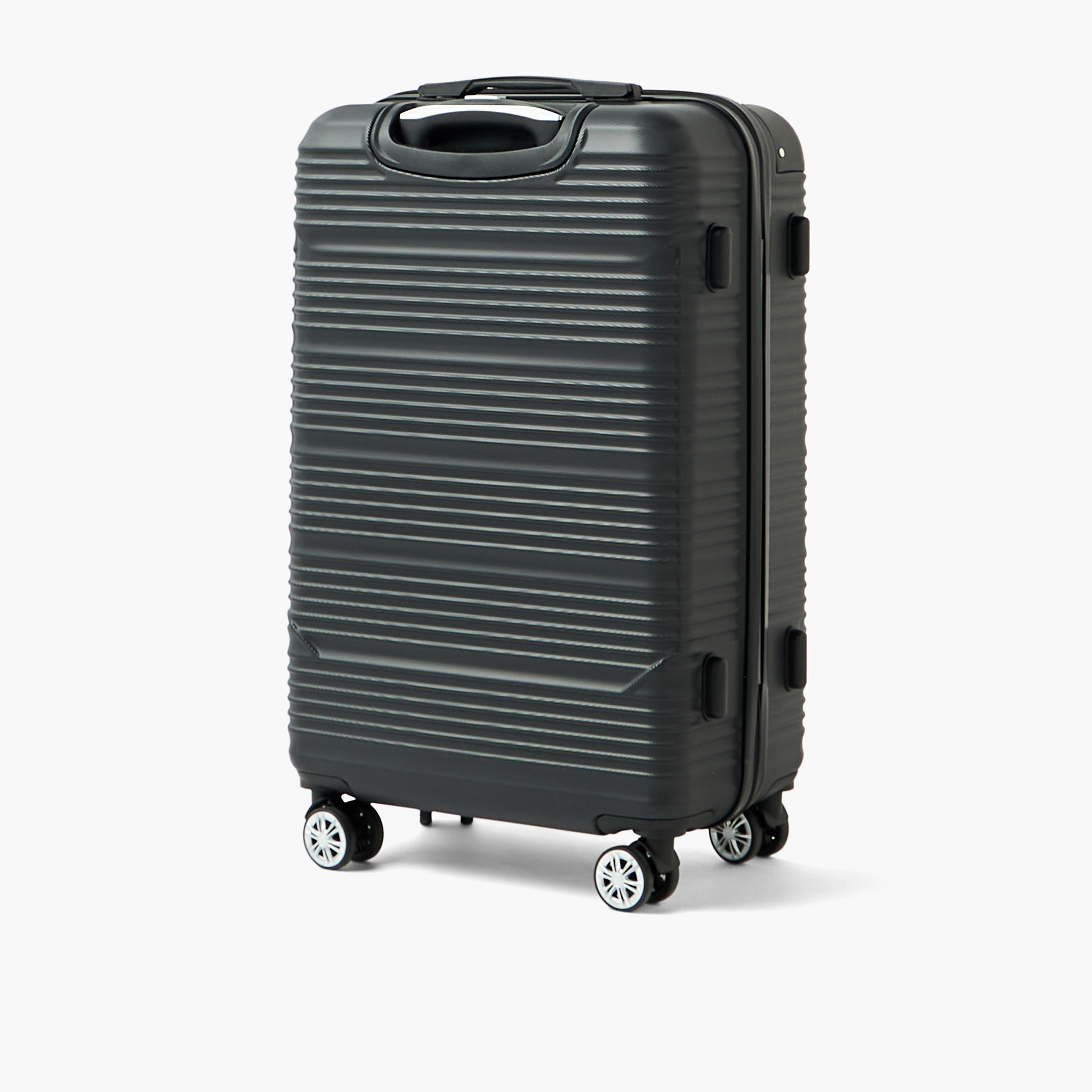 WAVE Textured Hardcase Luggage Trolley with Retractable Handle - 24 inches Check-In Bag-travel-luggagesandbags-luggage-image-3