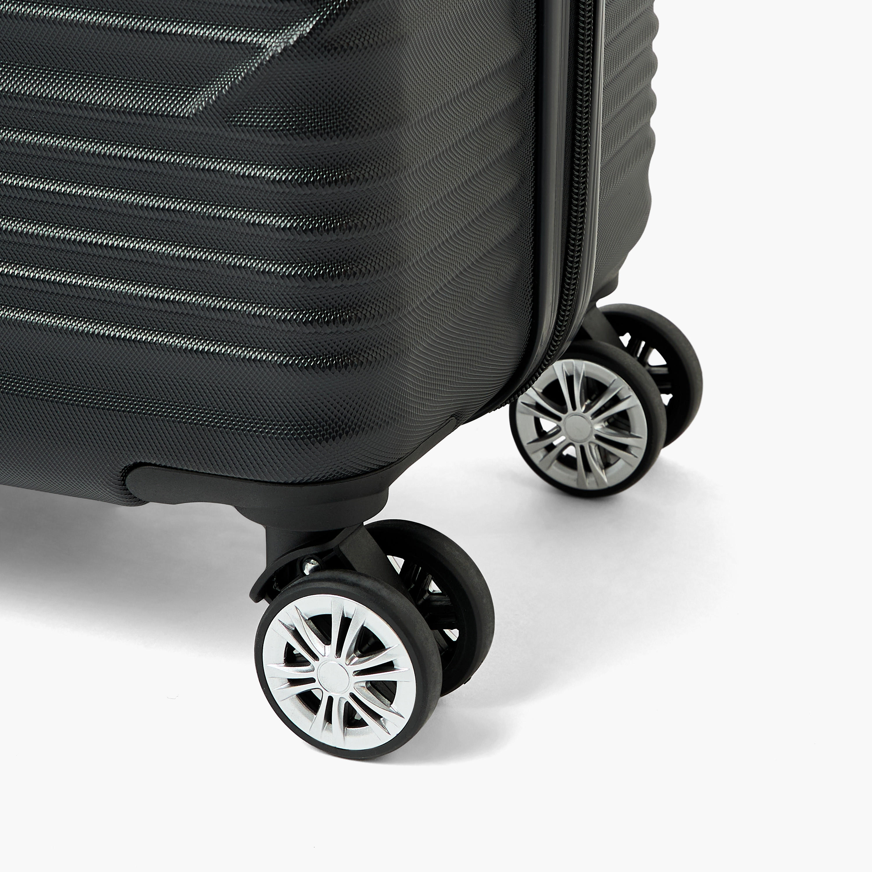 WAVE Textured Hardcase Luggage Trolley with Retractable Handle - 24 inches Check-In Bag-travel-luggagesandbags-luggage-image-7