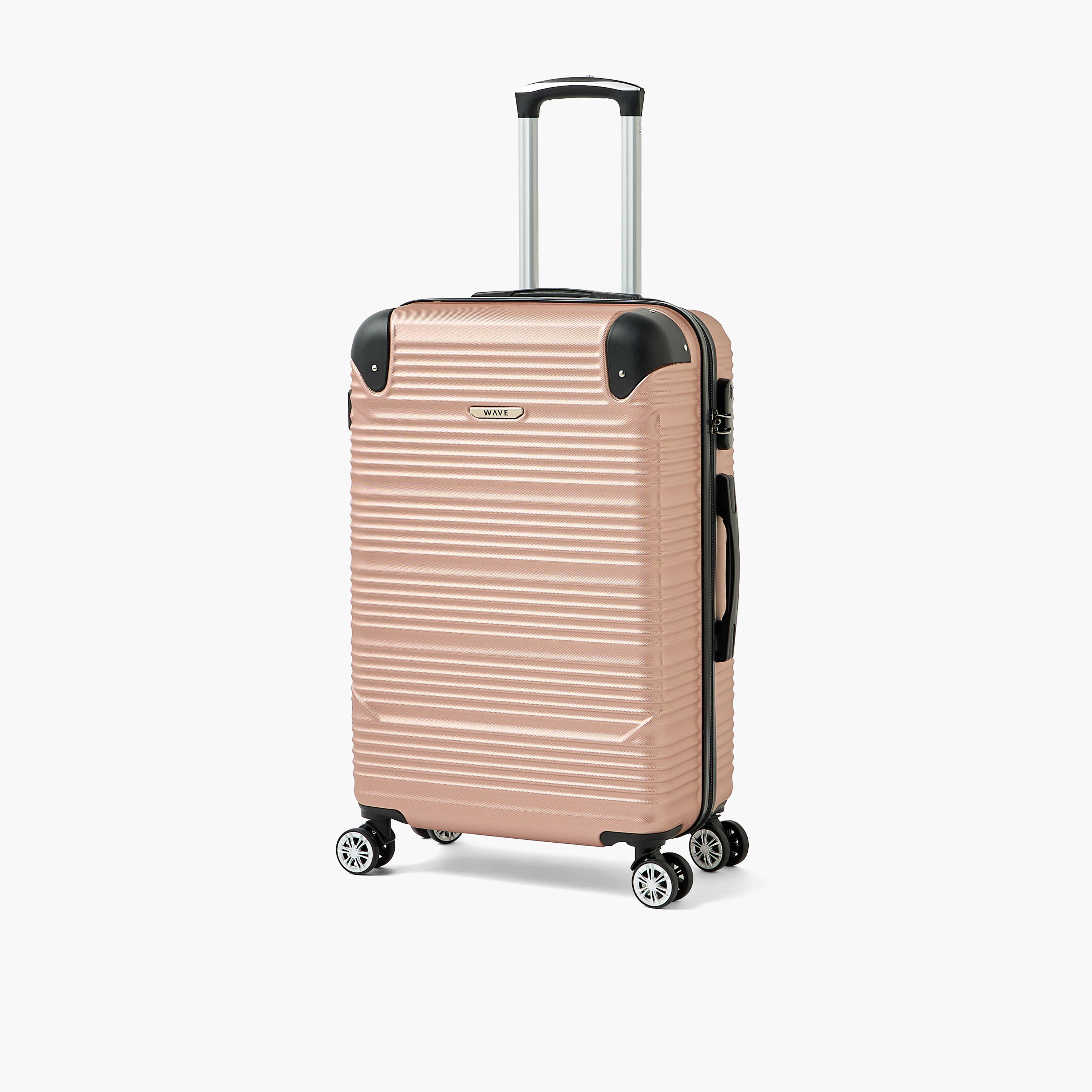 WAVE Textured Hardcase Luggage Trolley with Retractable Handle - 24 inches Check-In Bag-travel-luggagesandbags-luggage-image-1