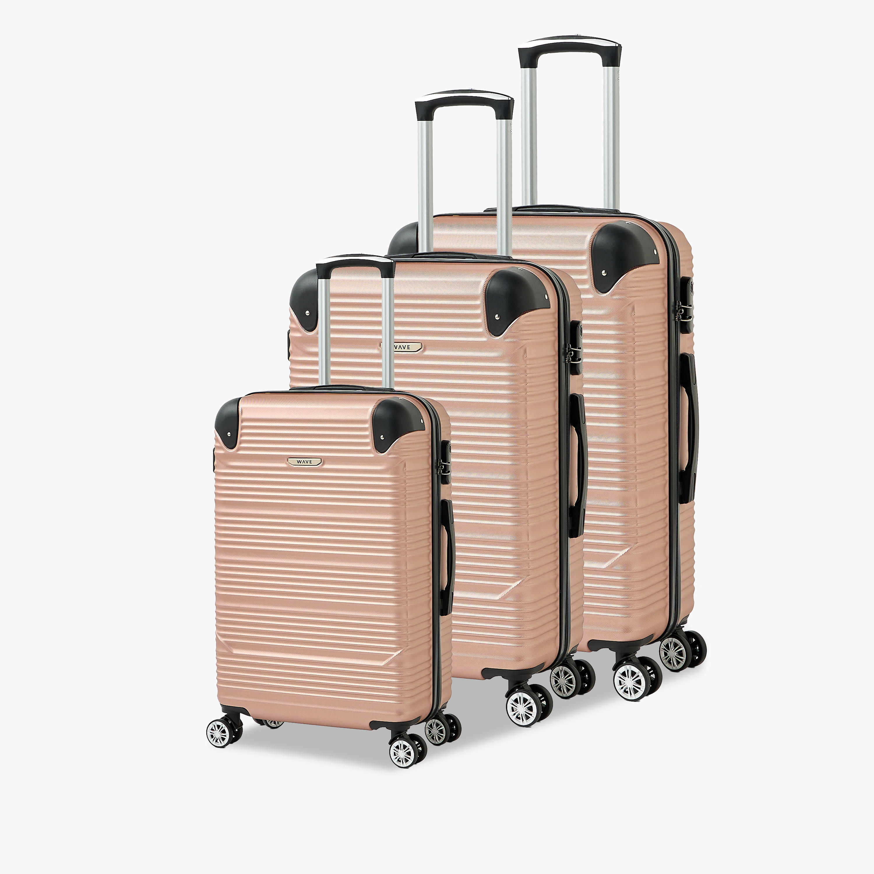 WAVE Textured Hardcase Luggage Trolley with Retractable Handle - 24 inches Check-In Bag-travel-luggagesandbags-luggage-image-10