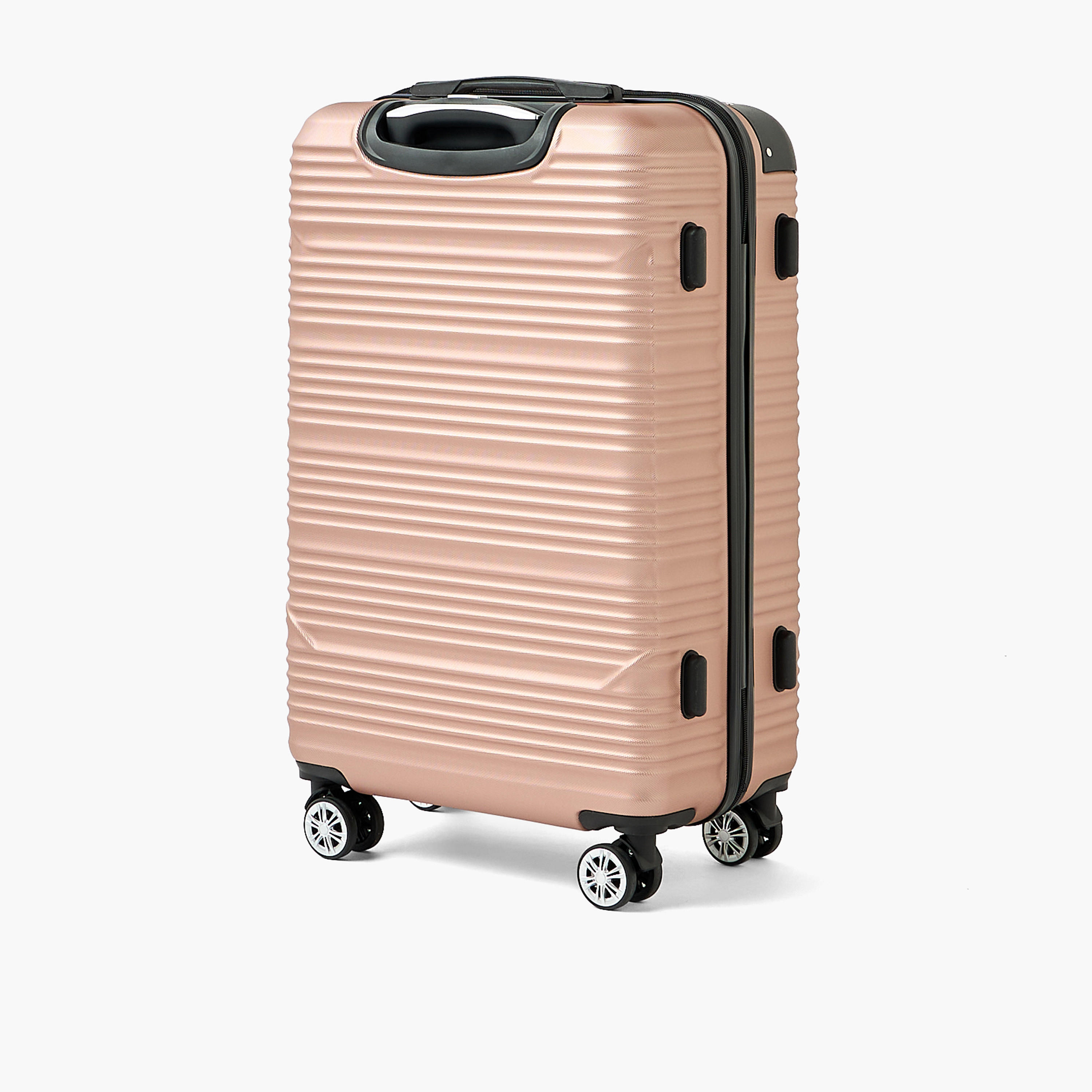 WAVE Textured Hardcase Luggage Trolley with Retractable Handle - 24 inches Check-In Bag-travel-luggagesandbags-luggage-image-3