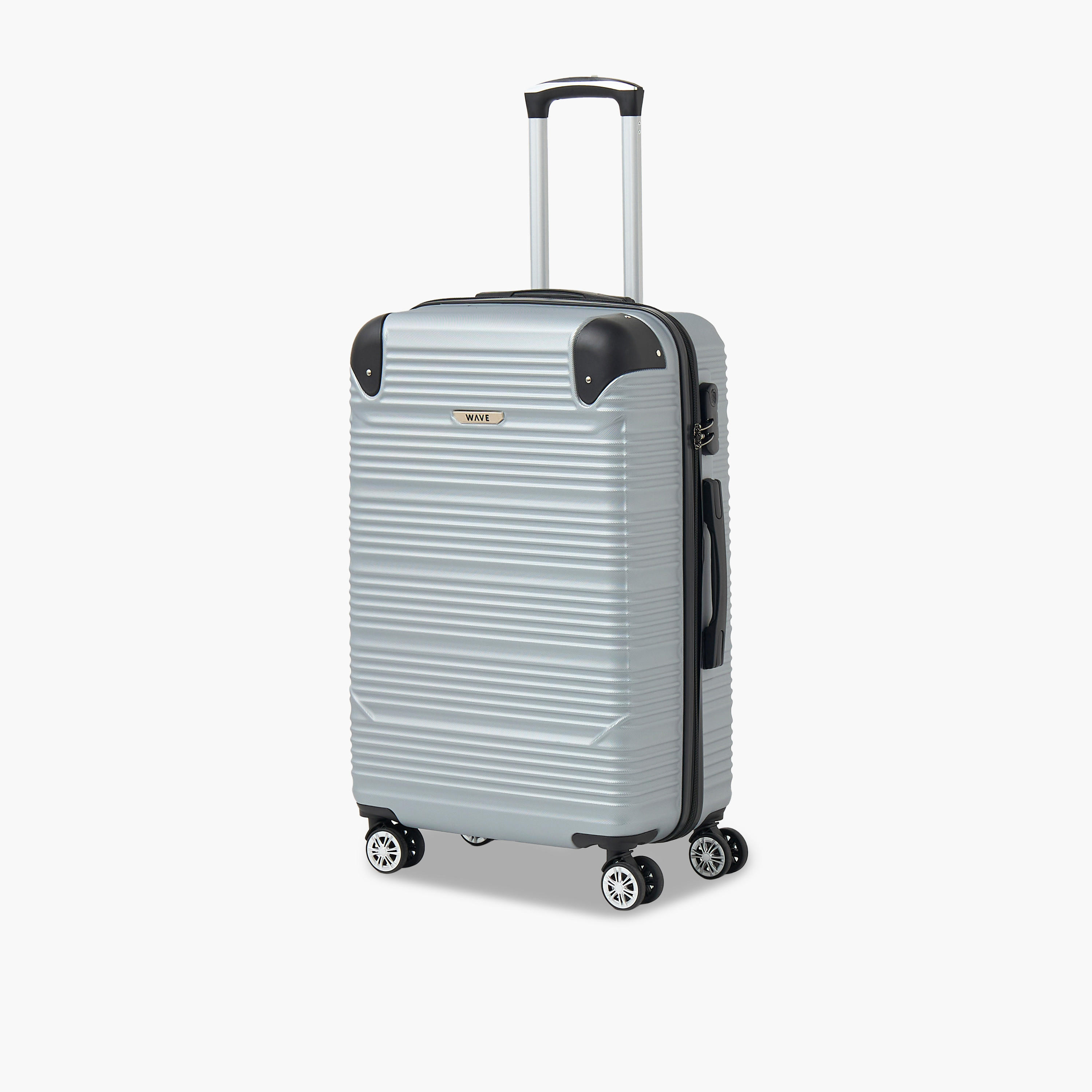 WAVE Textured Hardcase Luggage Trolley with Retractable Handle - 24 inches Check-In Bag-travel-luggagesandbags-luggage-image-1