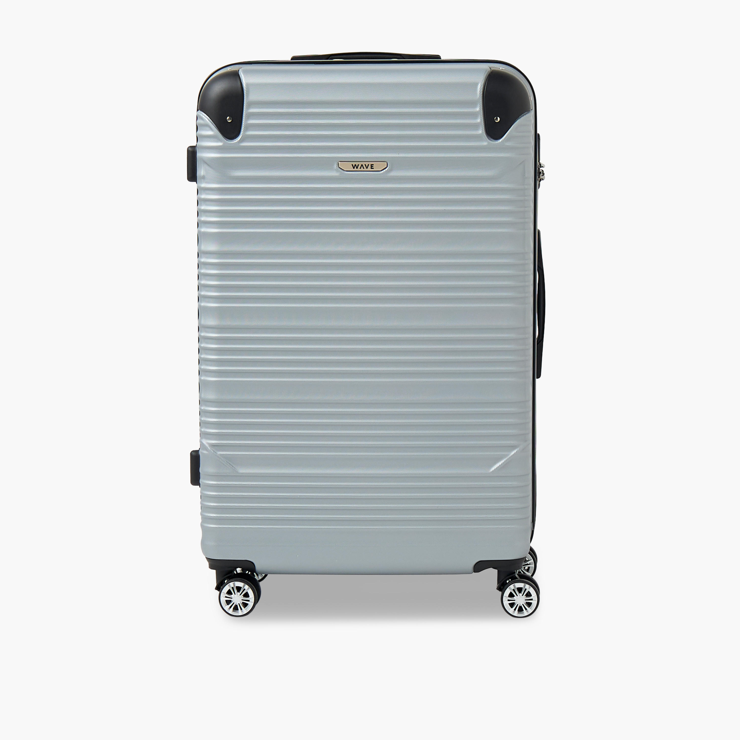 WAVE Textured Hardcase Luggage Trolley with Retractable Handle - 24 inches Check-In Bag-travel-luggagesandbags-luggage-image-2