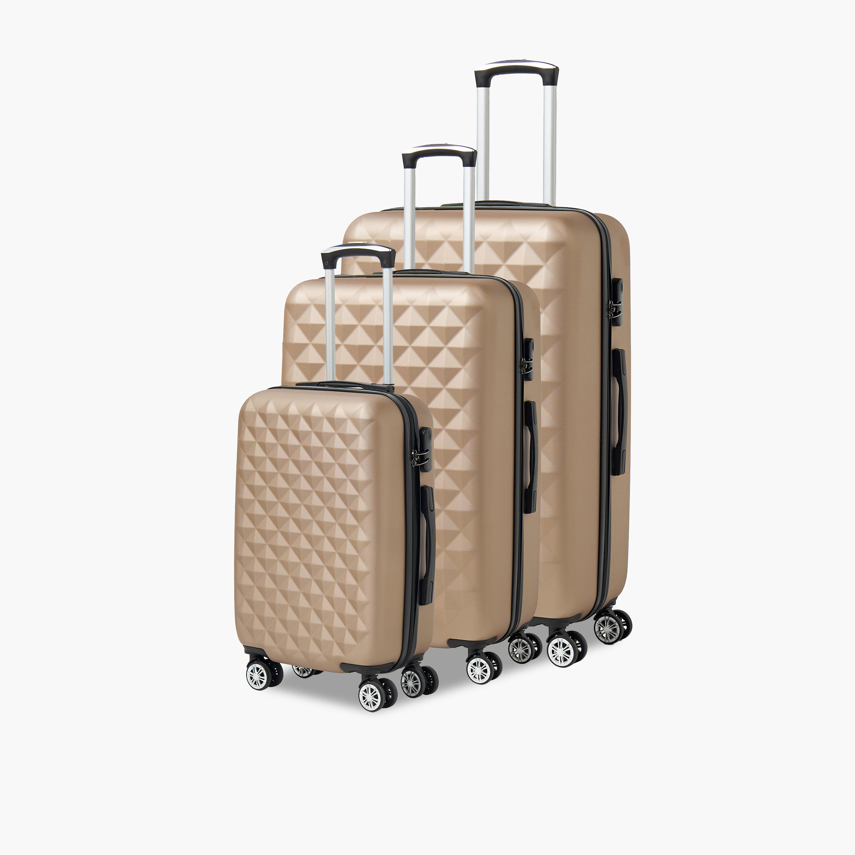 WAVE Textured Hardcase Luggage Trolley with Retractable Handle - 24 inches Check-In Bag-travel-luggagesandbags-luggage-image-12