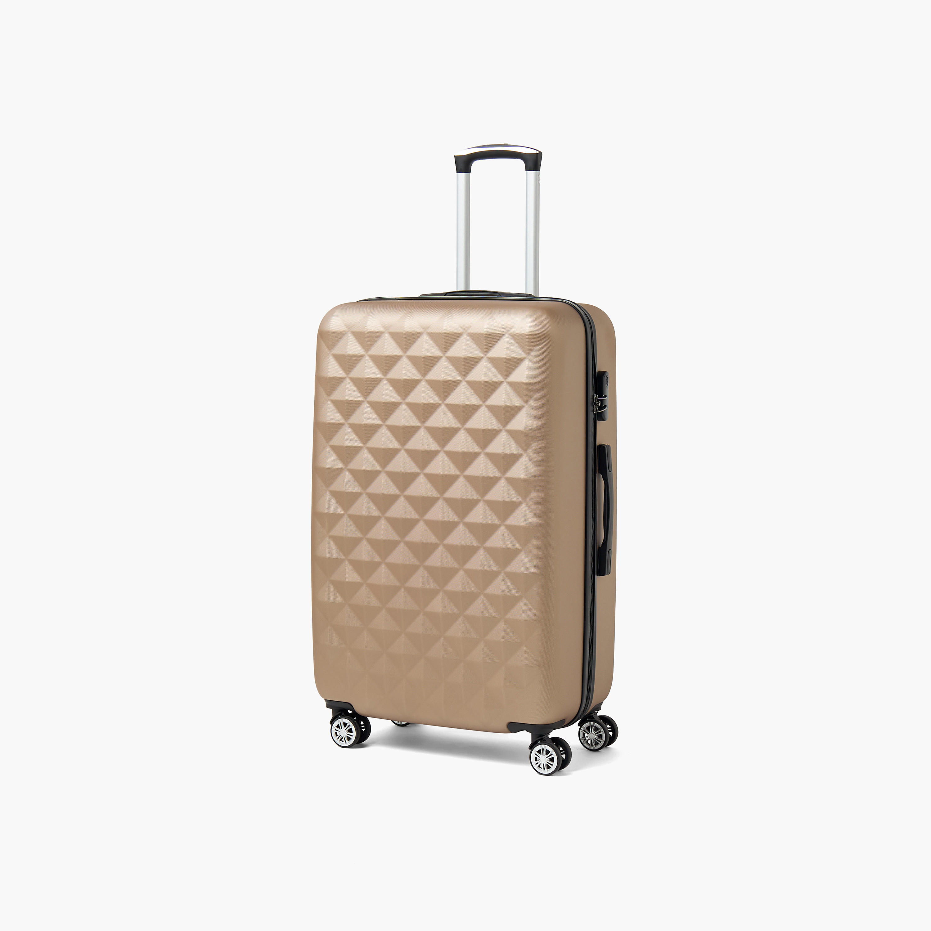 WAVE Textured Hardcase Luggage Trolley with Retractable Handle - 24 inches Check-In Bag-travel-luggagesandbags-luggage-image-1