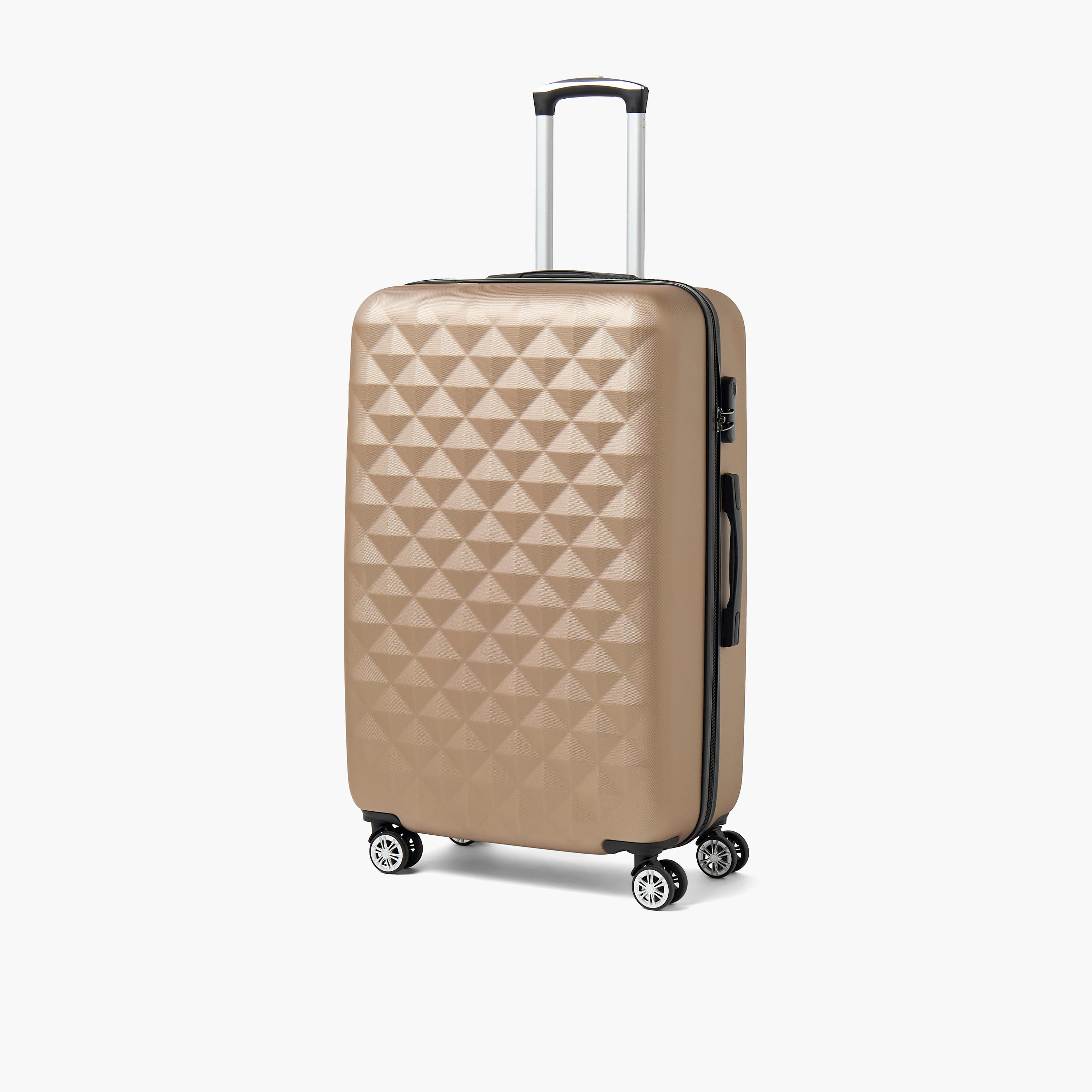 WAVE Textured Hardcase Luggage Trolley with Retractable Handle - 24 inches Check-In Bag-travel-luggagesandbags-luggage-image-9