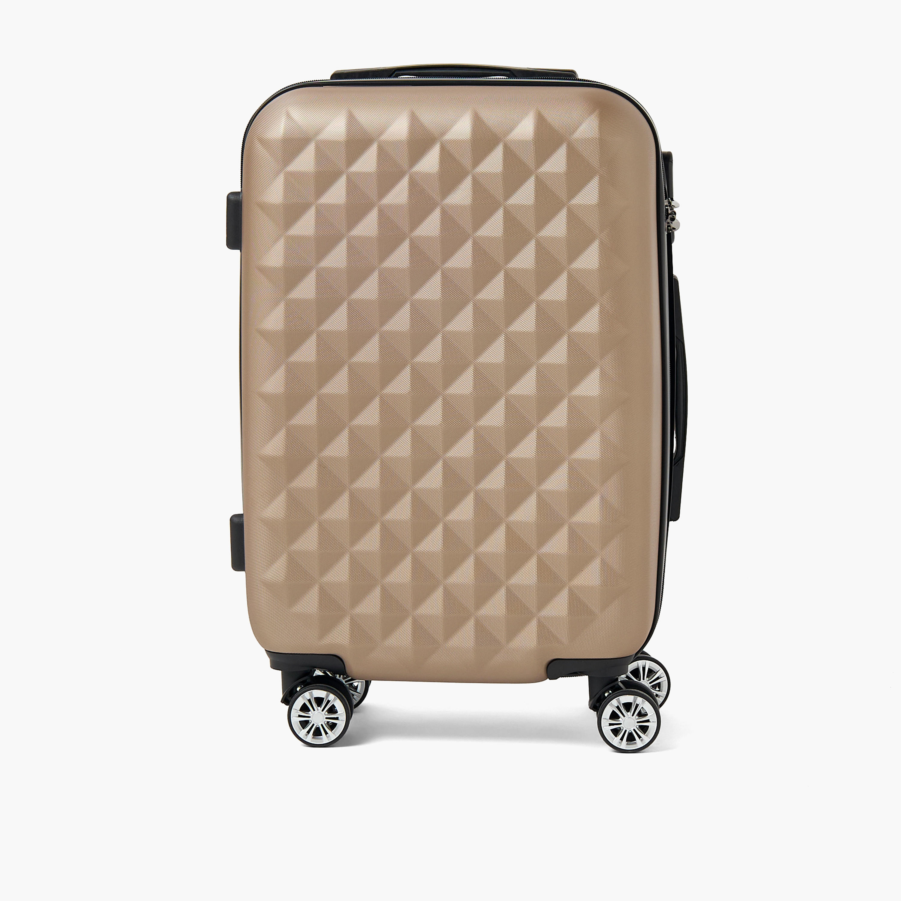 WAVE Textured Hardcase Luggage Trolley with Retractable Handle - 24 inches Check-In Bag-travel-luggagesandbags-luggage-image-2