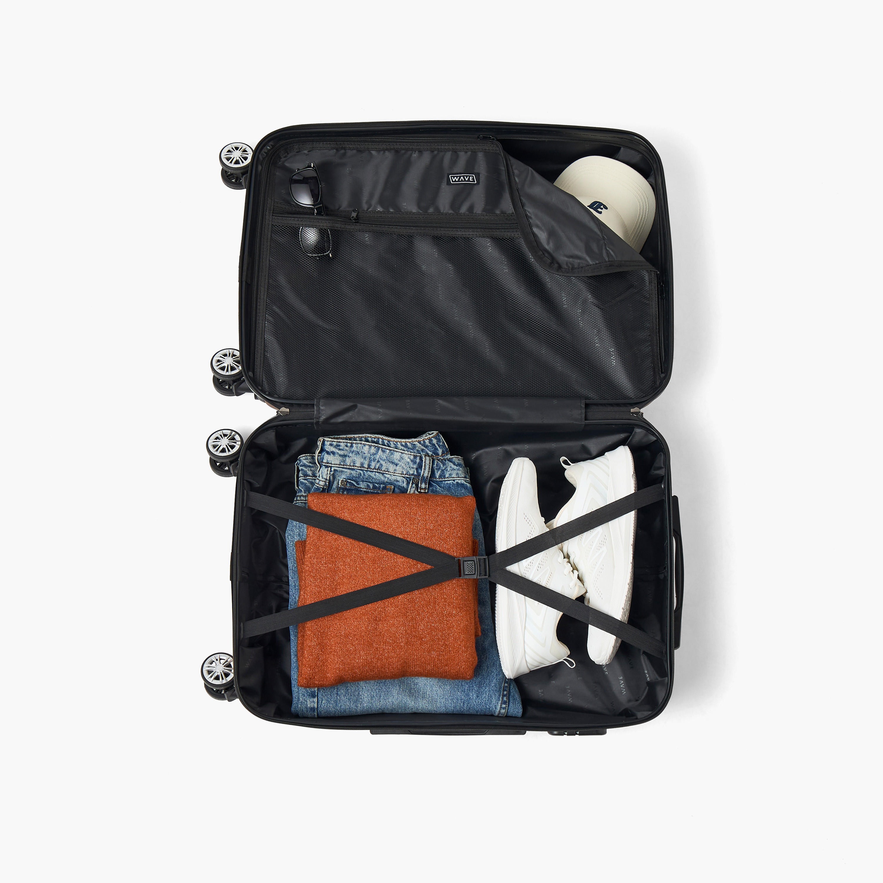 WAVE Textured Hardcase Luggage Trolley with Retractable Handle - 24 inches Check-In Bag-travel-luggagesandbags-luggage-image-10