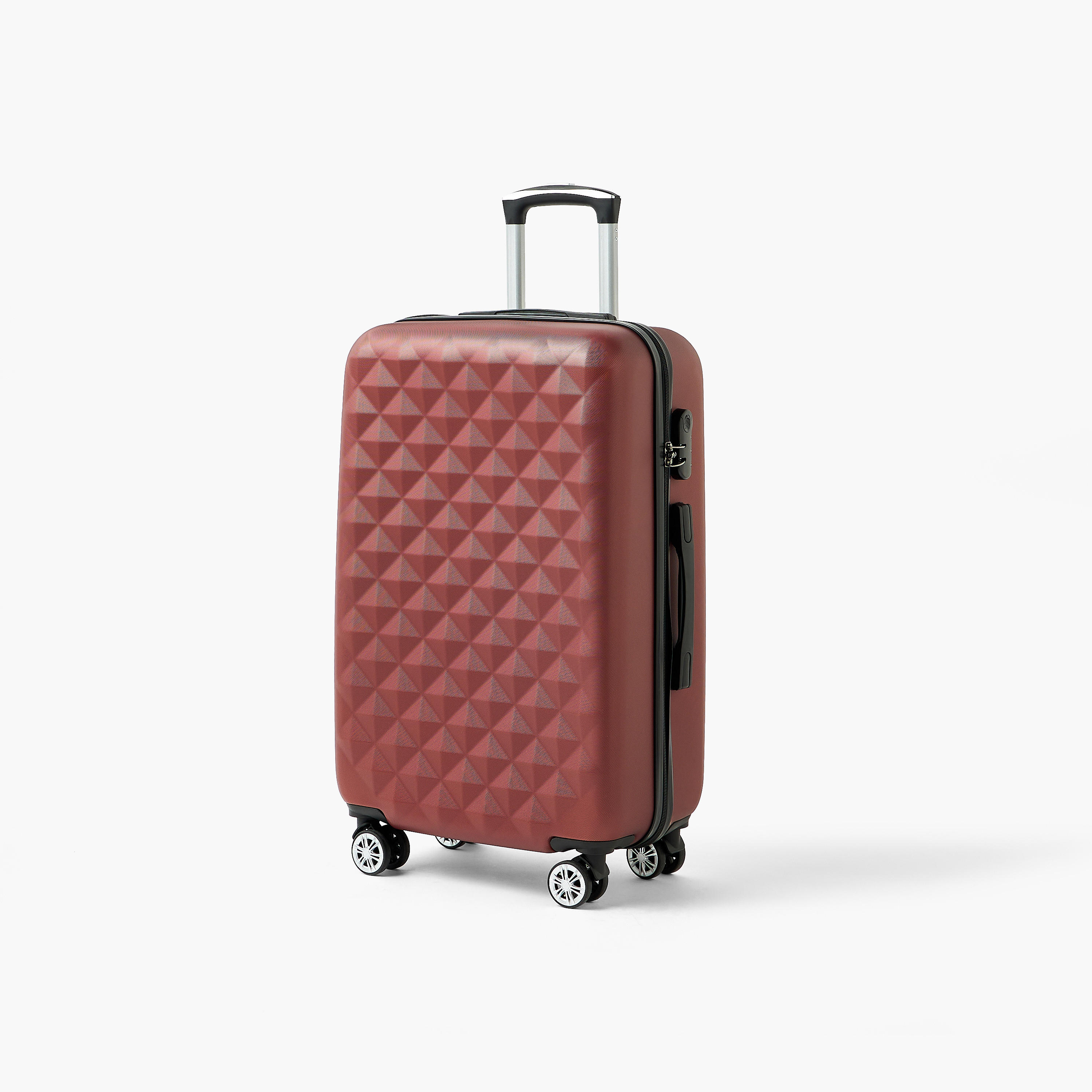 WAVE Textured Hardcase Luggage Trolley with Retractable Handle - 24 inches Check-In Bag-travel-luggagesandbags-luggage-image-13