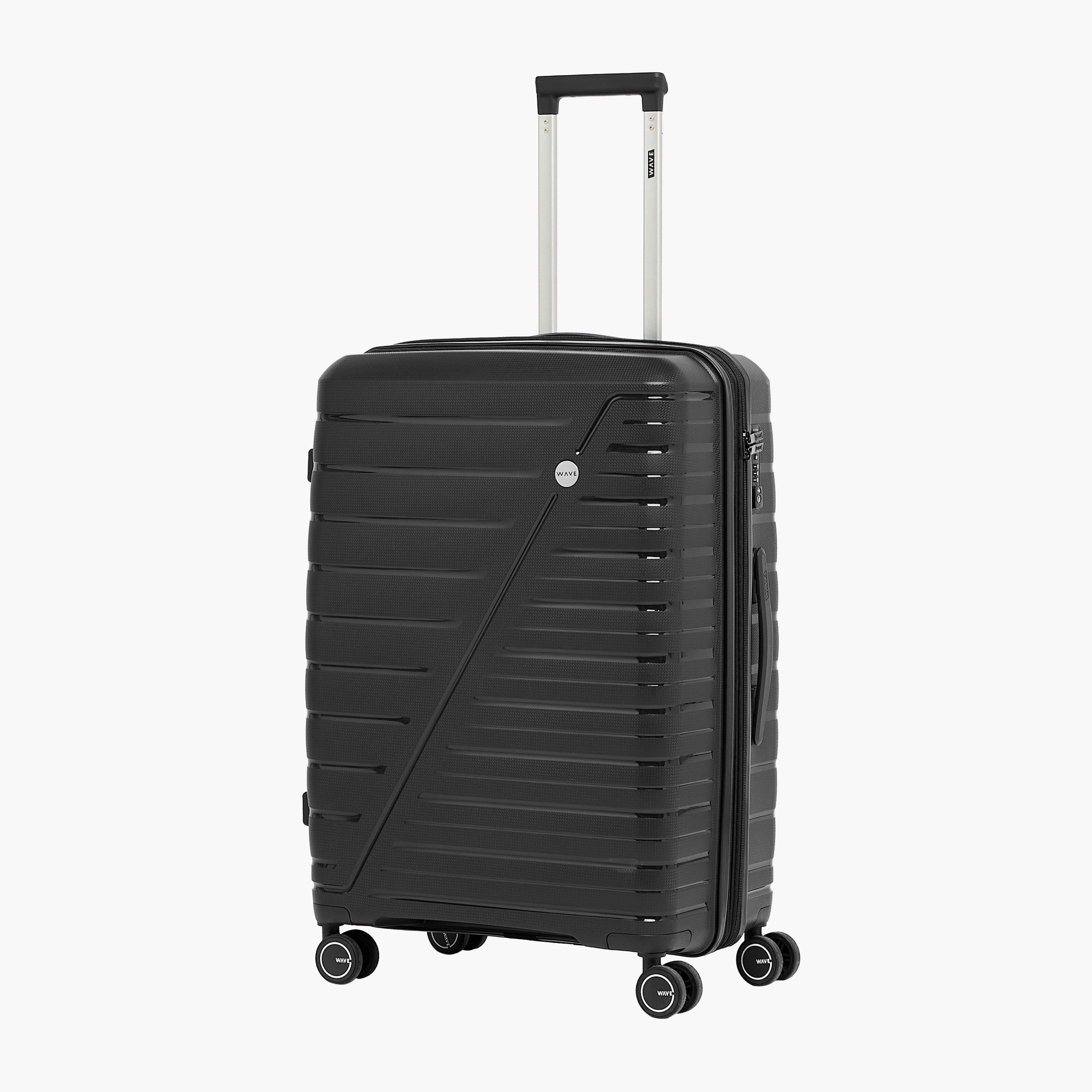 WAVE 3-Piece Textured Hardcase Luggage Trolley Set with Retractable Handle-travel-luggagesandbags-luggage-image-1