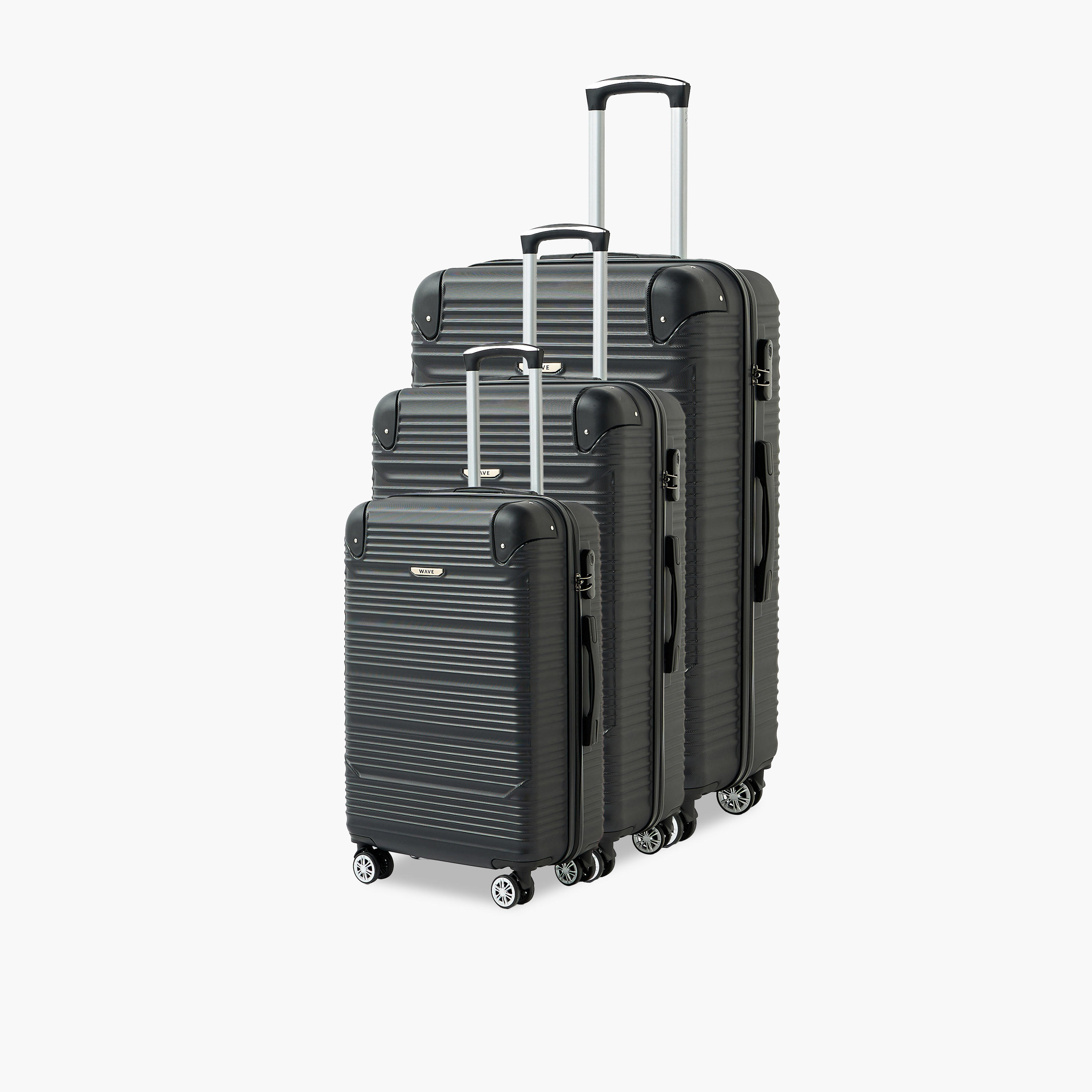 WAVE Textured Hardcase Luggage Trolley with Retractable Handle - 20 inches Cabin Bag-travel-luggagesandbags-luggage-image-10