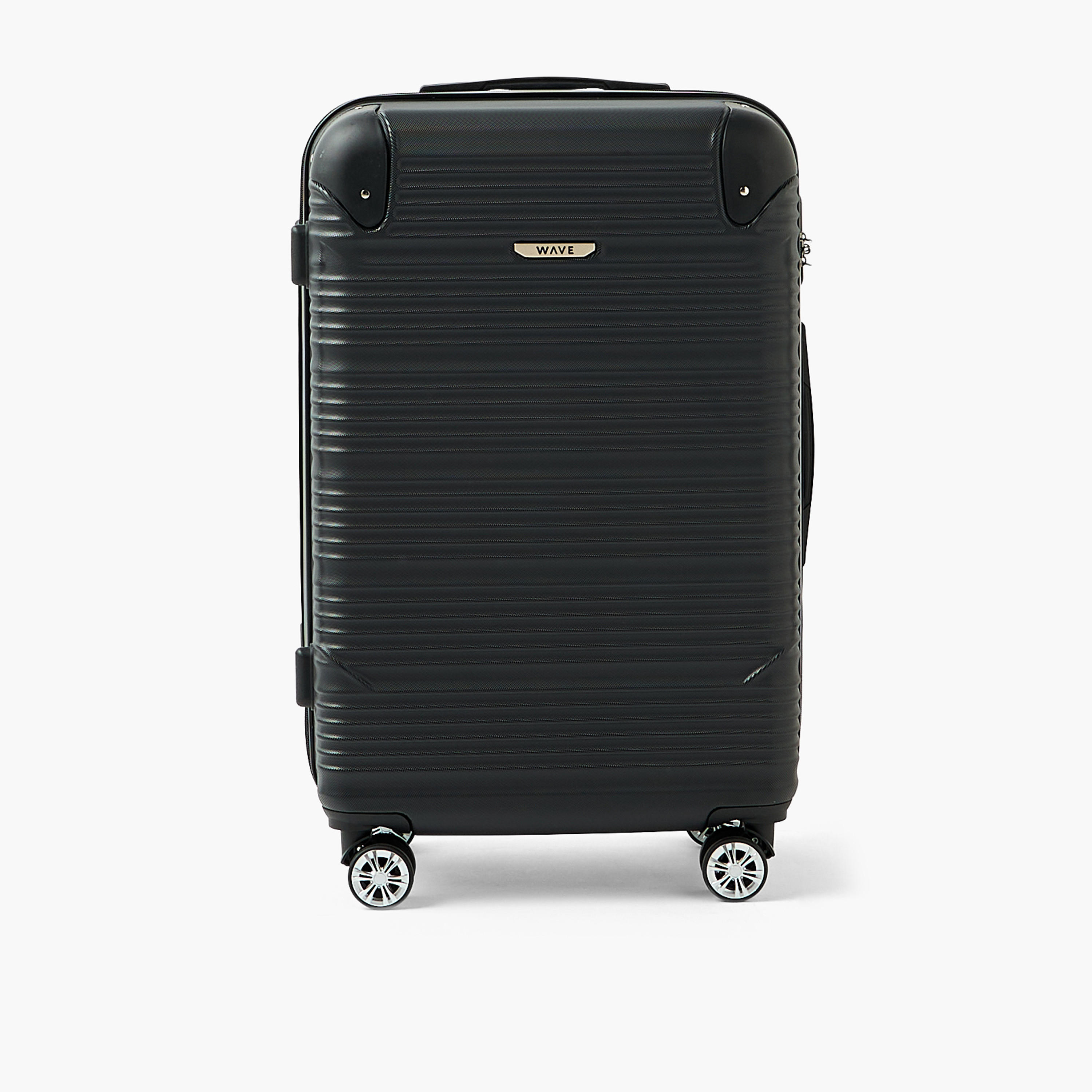 WAVE Textured Hardcase Luggage Trolley with Retractable Handle - 20 inches Cabin Bag-travel-luggagesandbags-luggage-image-2