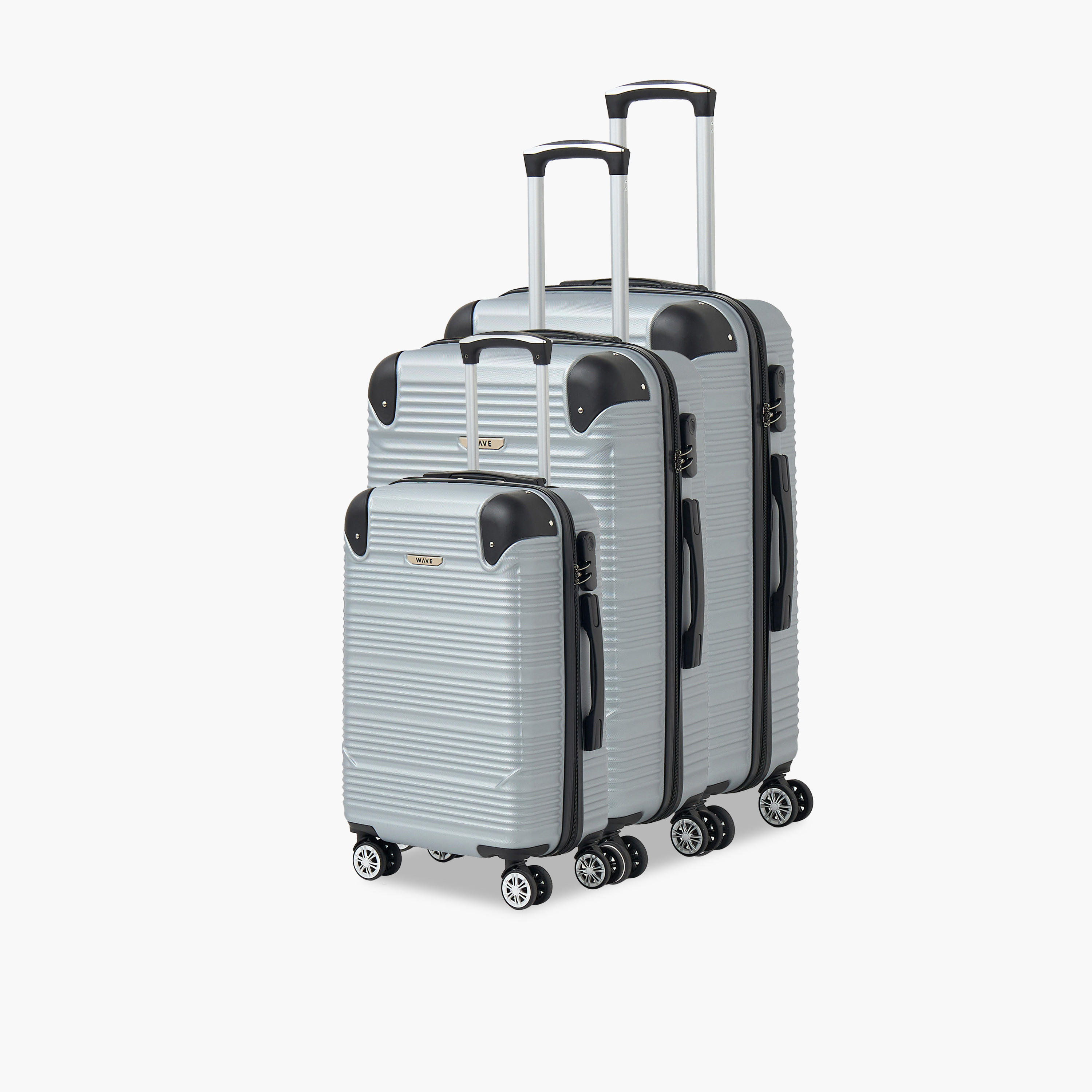 WAVE Textured Hardcase Luggage Trolley with Retractable Handle - 20 inches Cabin Bag-travel-luggagesandbags-luggage-image-12