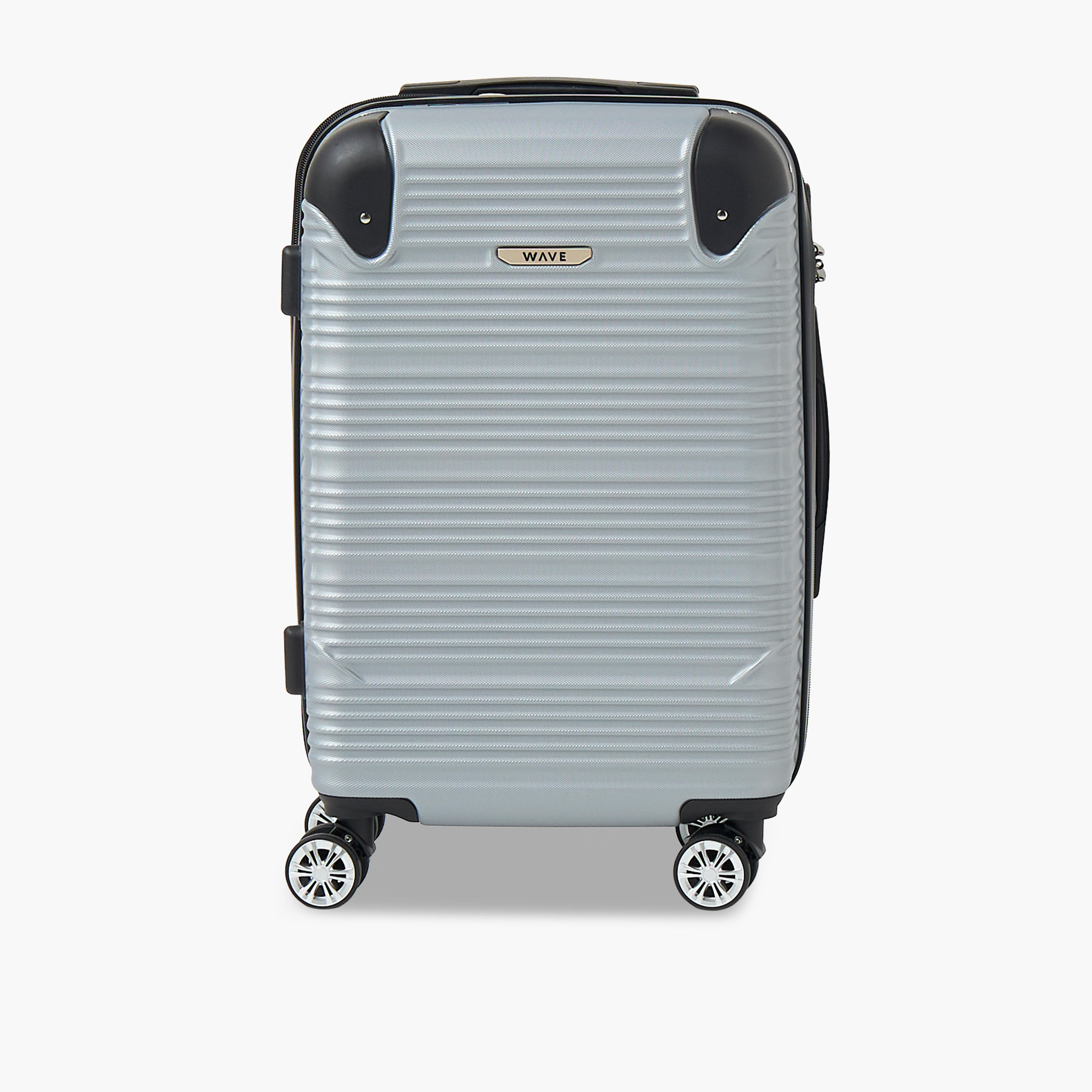WAVE Textured Hardcase Luggage Trolley with Retractable Handle - 20 inches Cabin Bag-travel-luggagesandbags-luggage-image-2
