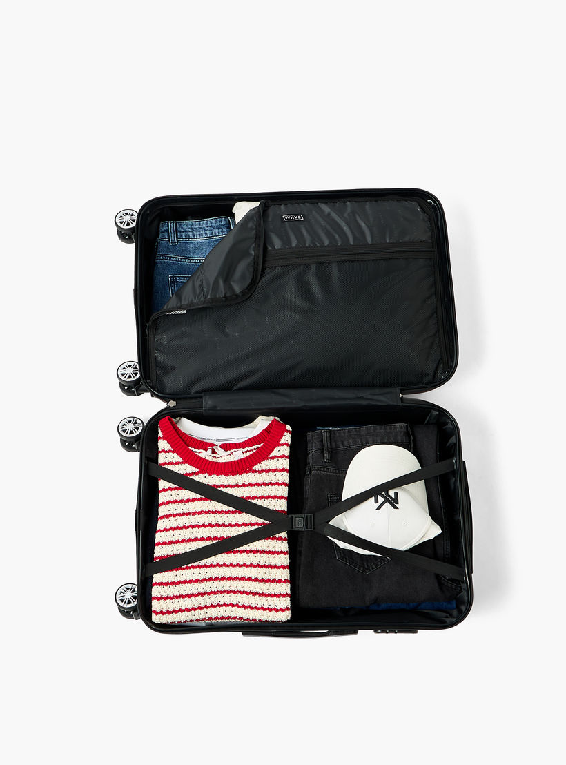 WAVE Textured Hardcase Luggage Trolley with Retractable Handle - 20 inches Cabin Bag-travel-luggagesandbags-luggage-image-9