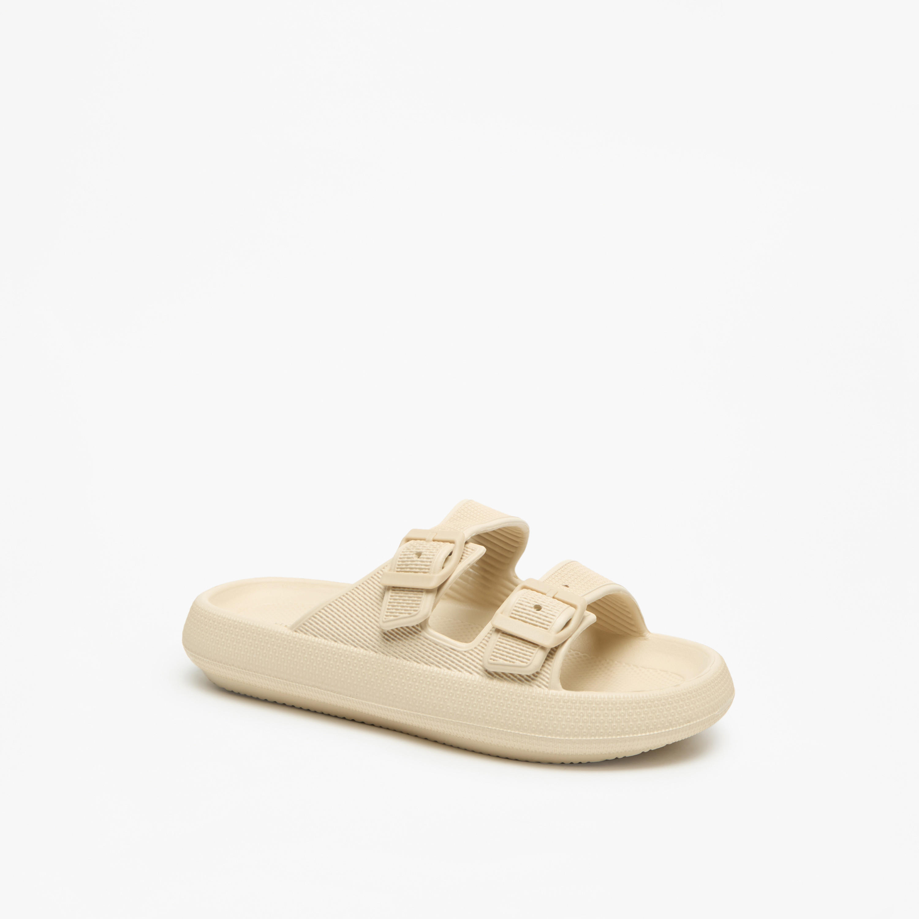 Flora Bella Textured Slip-On Sandal with Buckle Detail-women-shoes-flats-sandals-image-1